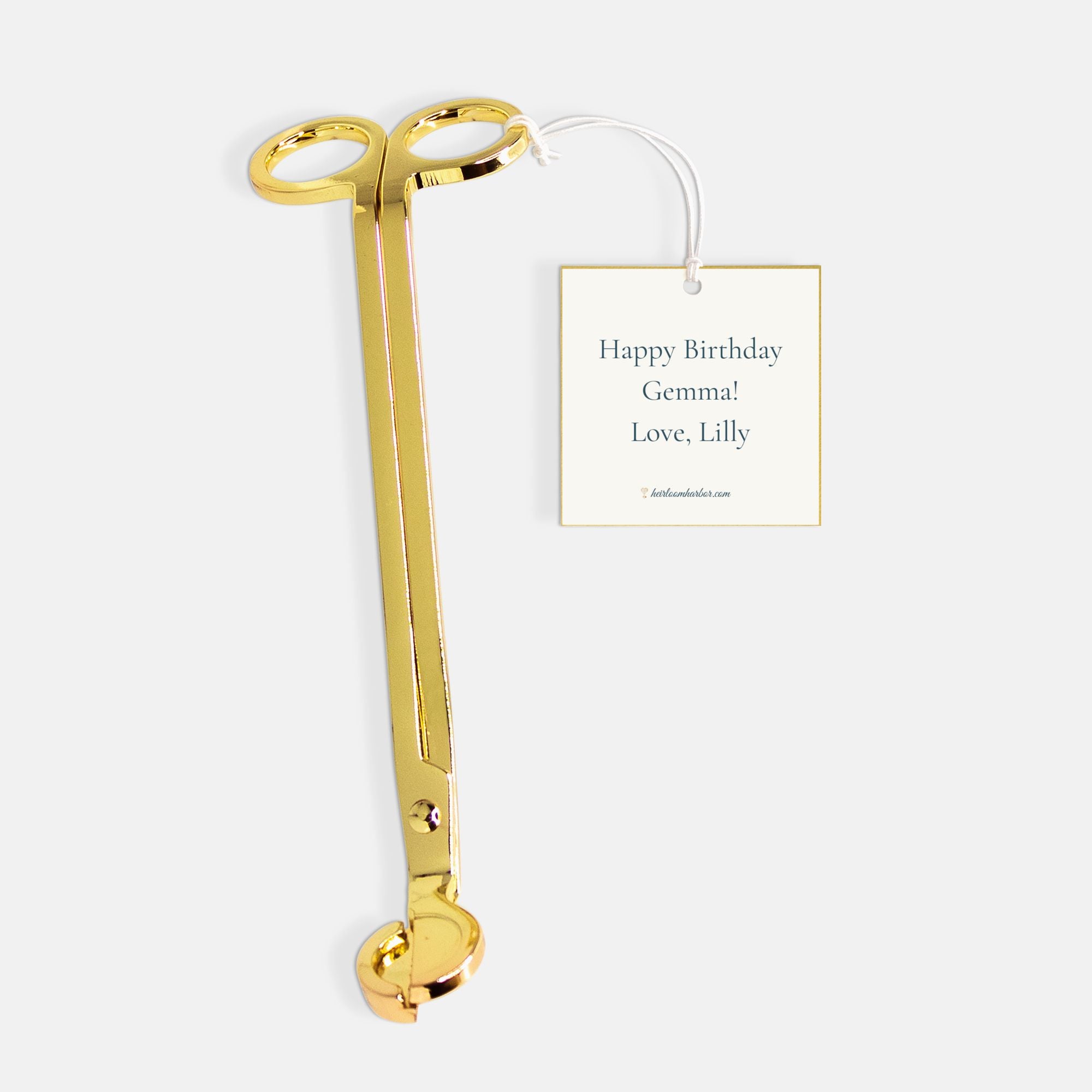 Custom Wick Trimmer with Personalized Gift Tag – Gold, Silver, or Black | Candle Care Tool