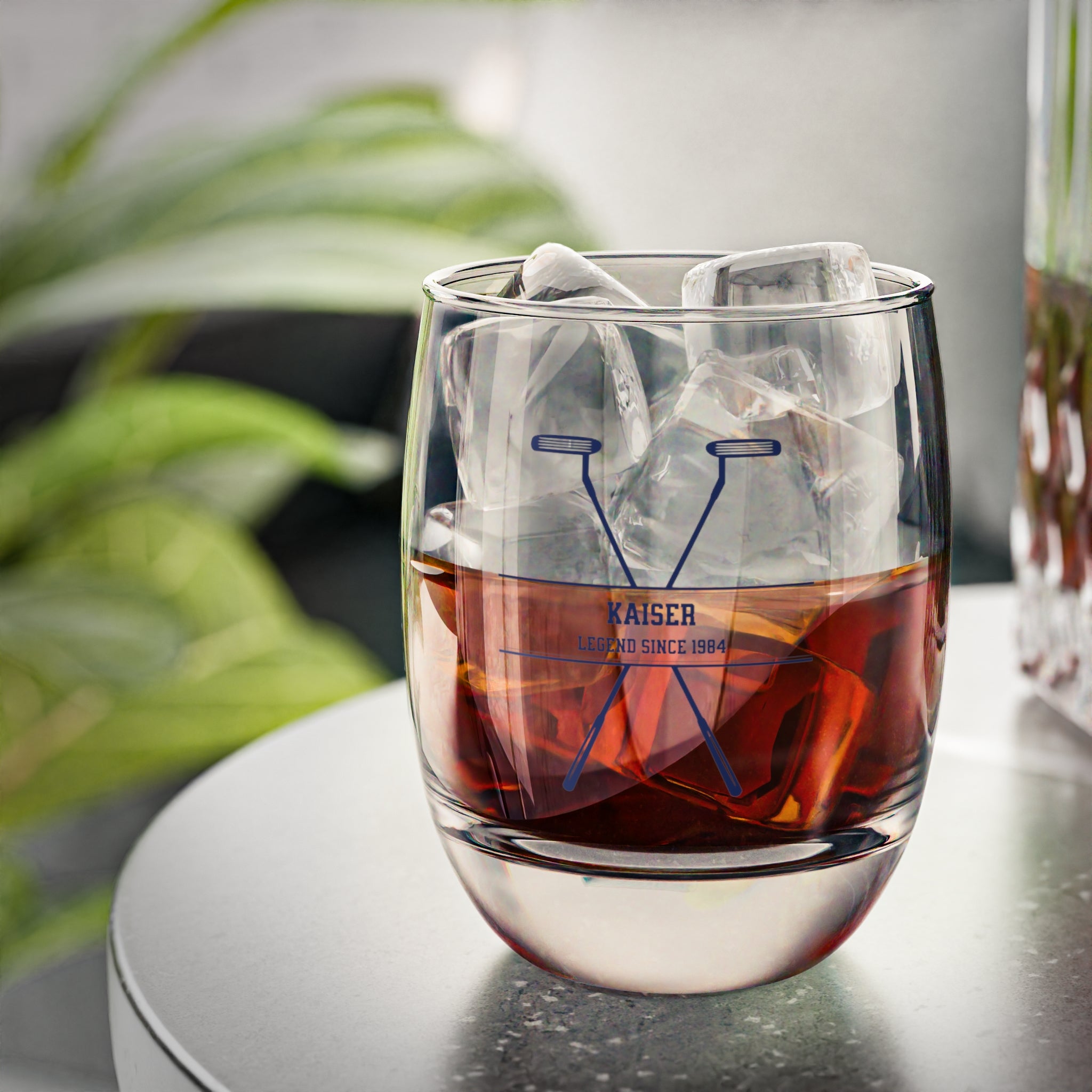 Personalized Whiskey Glass – Golf Monogram with Custom Name & Year – Golf Gift for Dad, Grandpa, or Coach