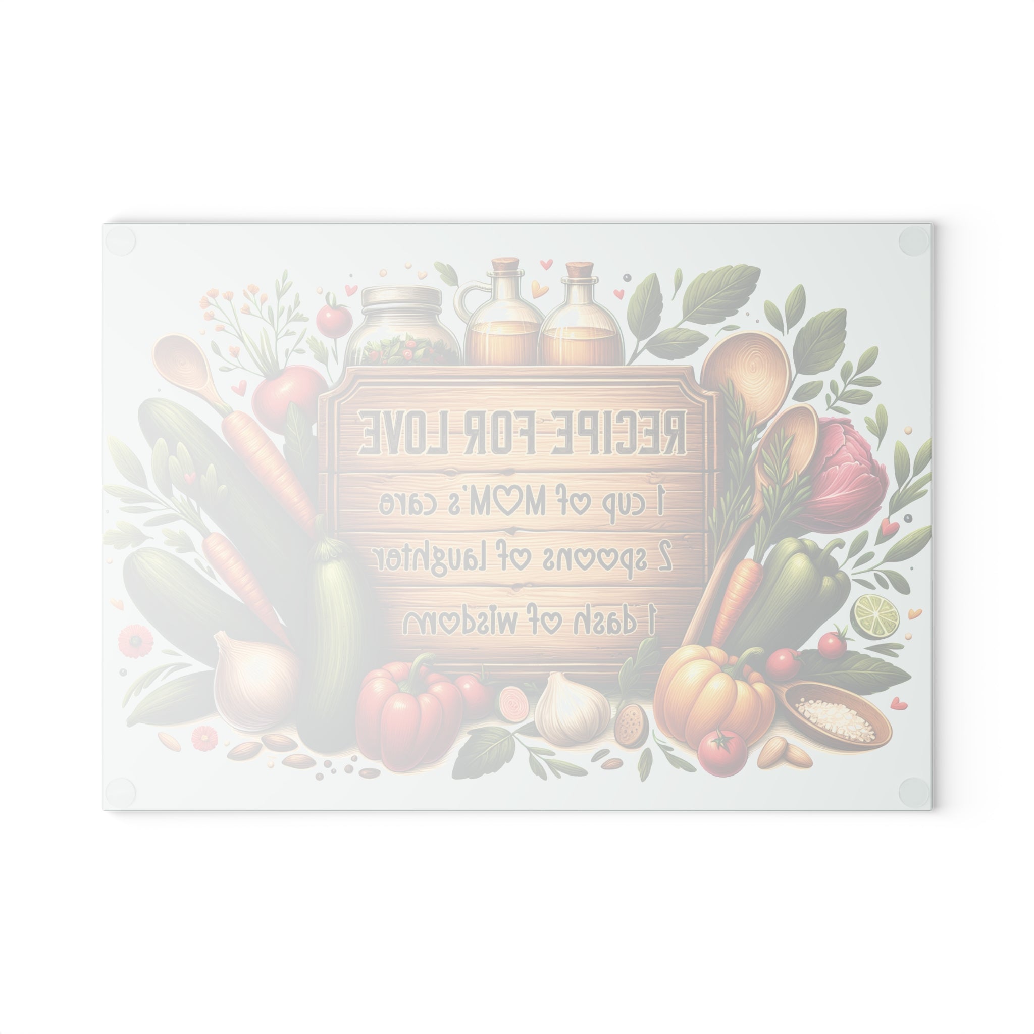 🍴 Recipe for Love Glass Cutting Board – A Sentimental Gift for Mom, Grandma, or the Heart of the Kitchen