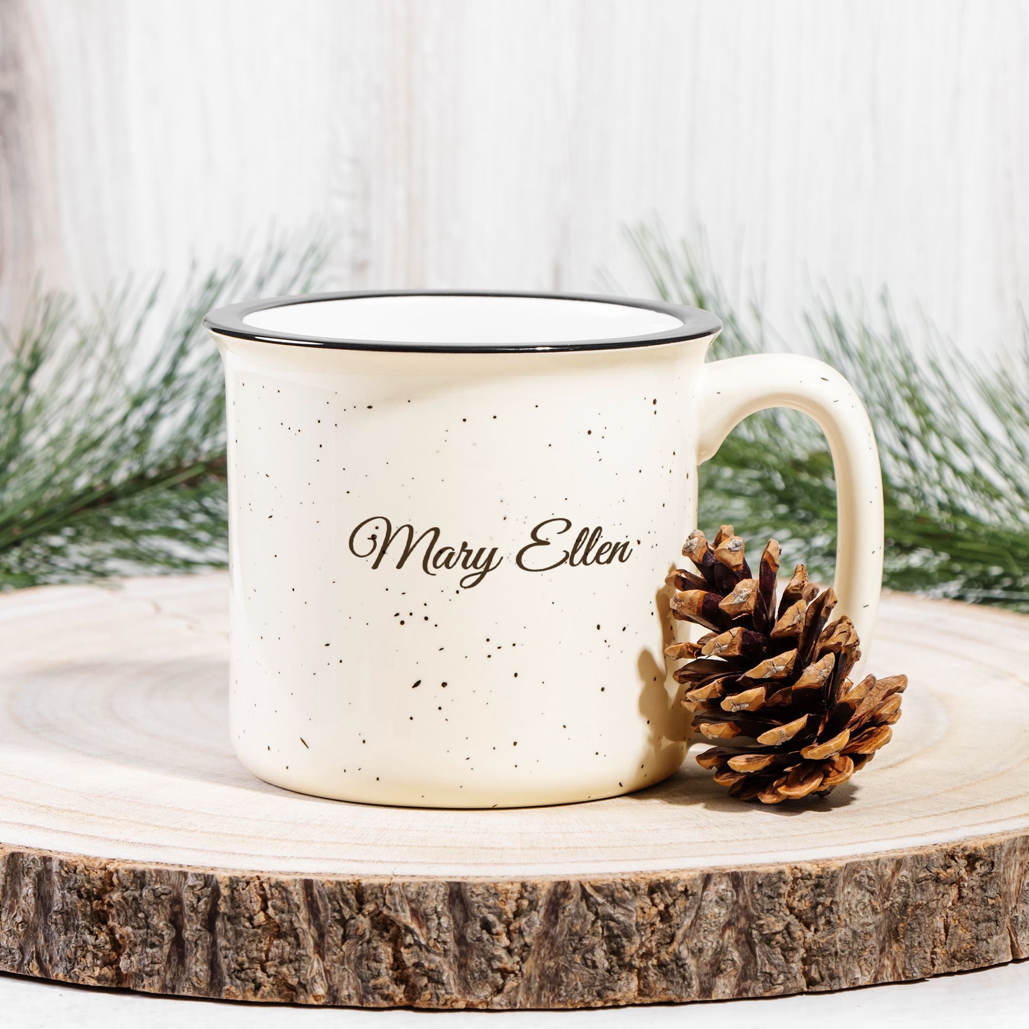 Fueled by Faith, Family & Hot Coffee – Personalized Speckled Ceramic Mug