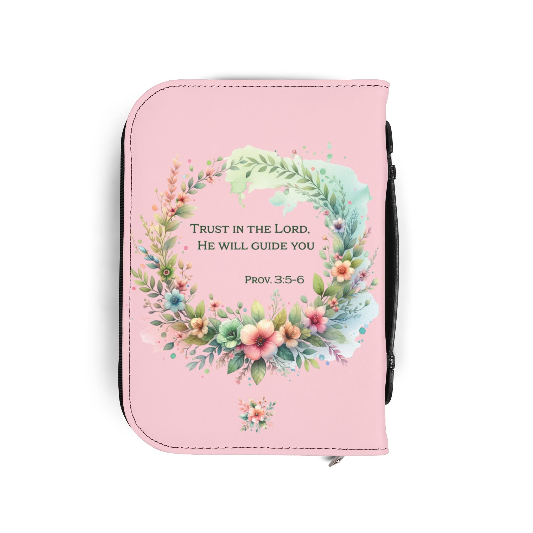 💐 To My Granddaughter Floral Bible Cover – Inspirational Christian Gift | PU Leather Case with Scripture & Loving Message