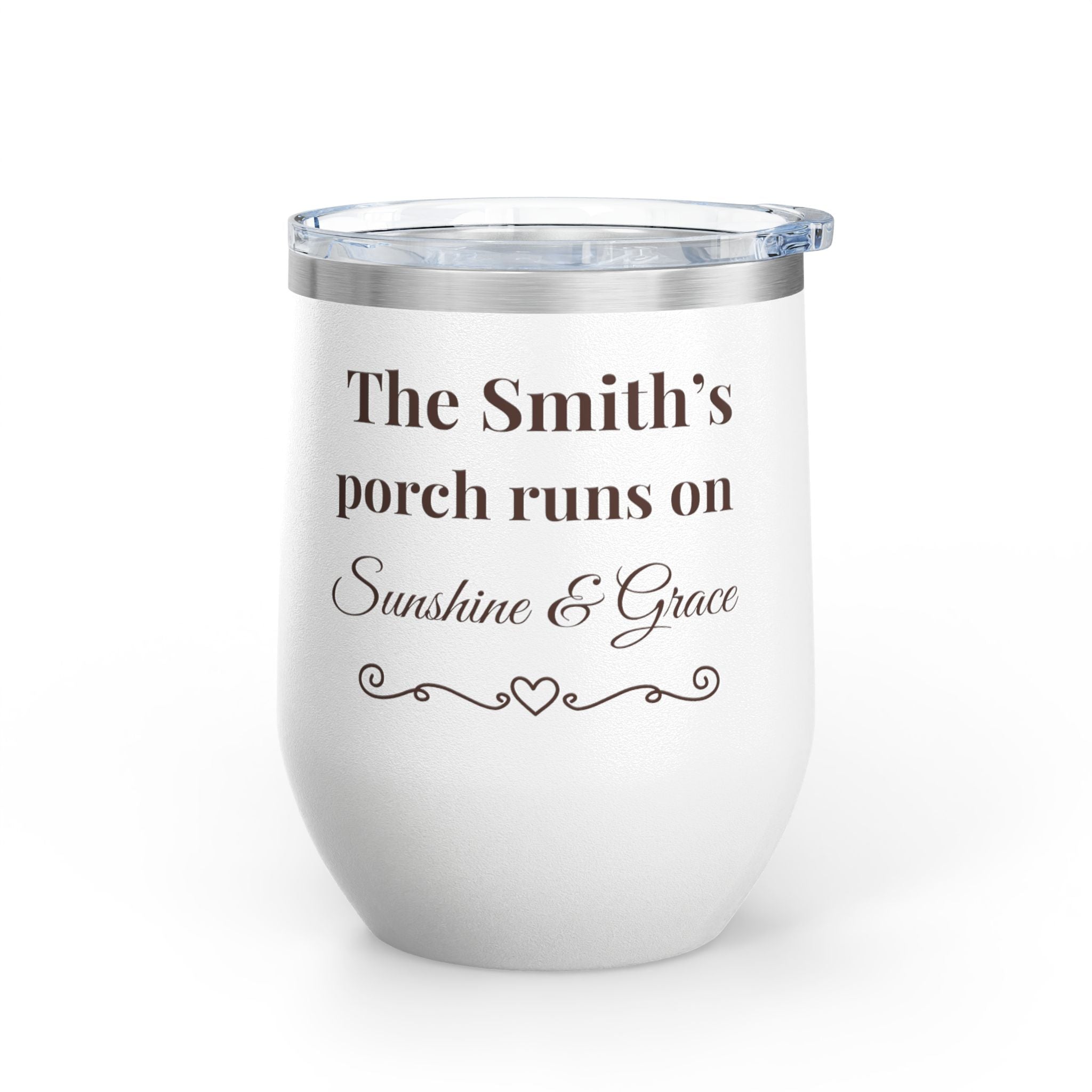 🫶 Personalized “Sunshine & Grace” Porch Tumbler – 12oz Insulated Stainless Steel Cup