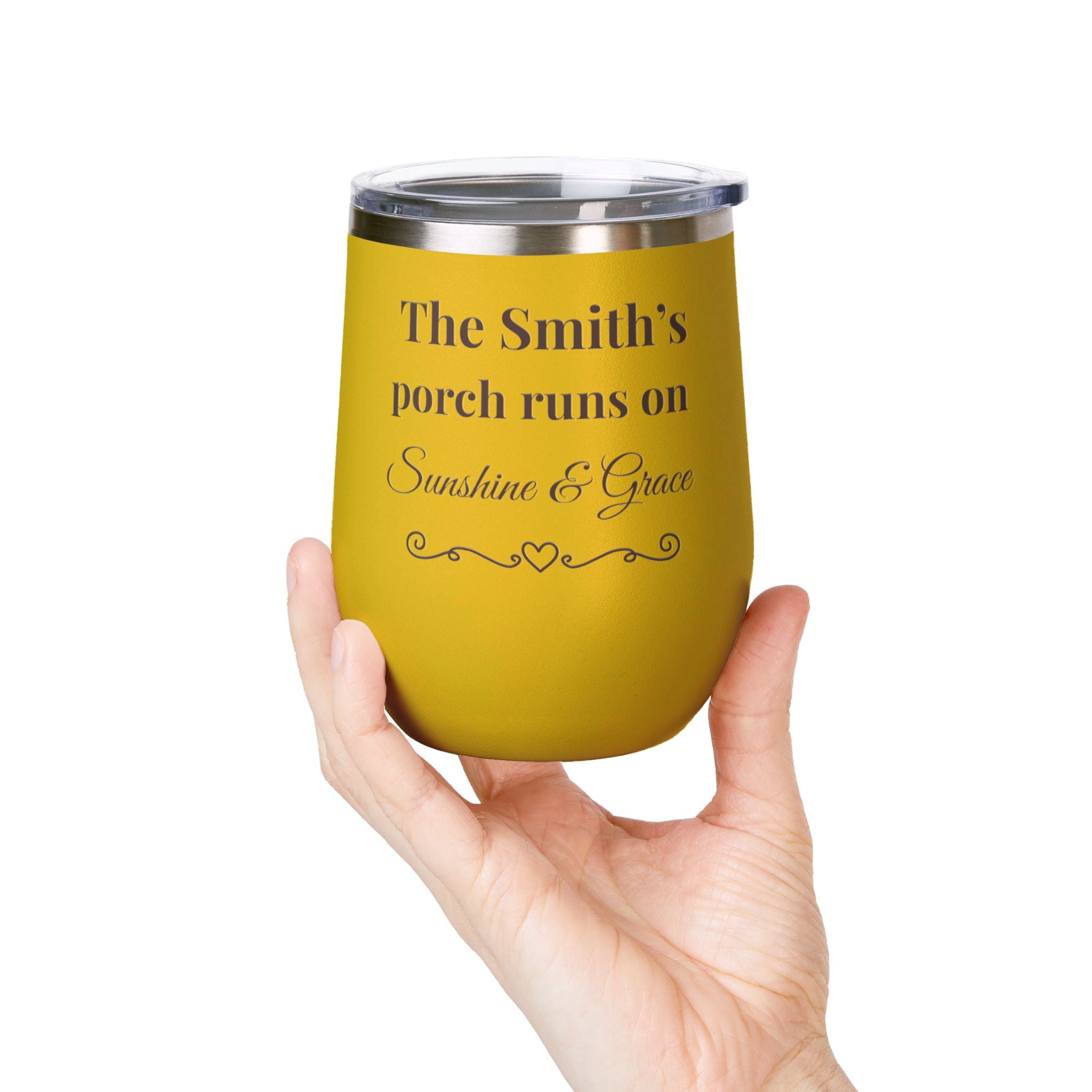 🫶 Personalized “Sunshine & Grace” Porch Tumbler – 12oz Insulated Stainless Steel Cup