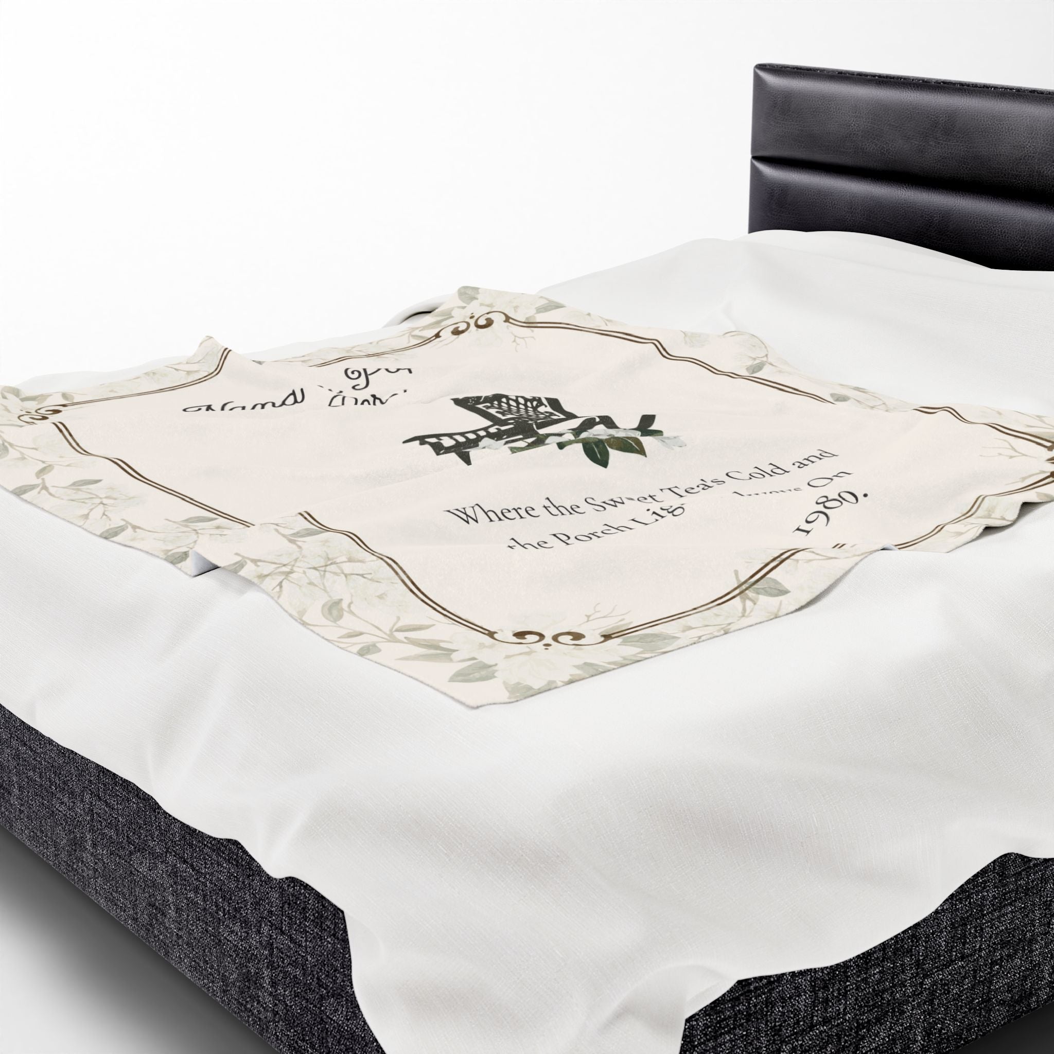 Personalized Rocking Chair Porch Blanket – “Where the Sweet Tea’s Cold” | Cozy Velveteen Throw for Nana, Papa, Grandparents | Southern Gift, 3 Sizes
