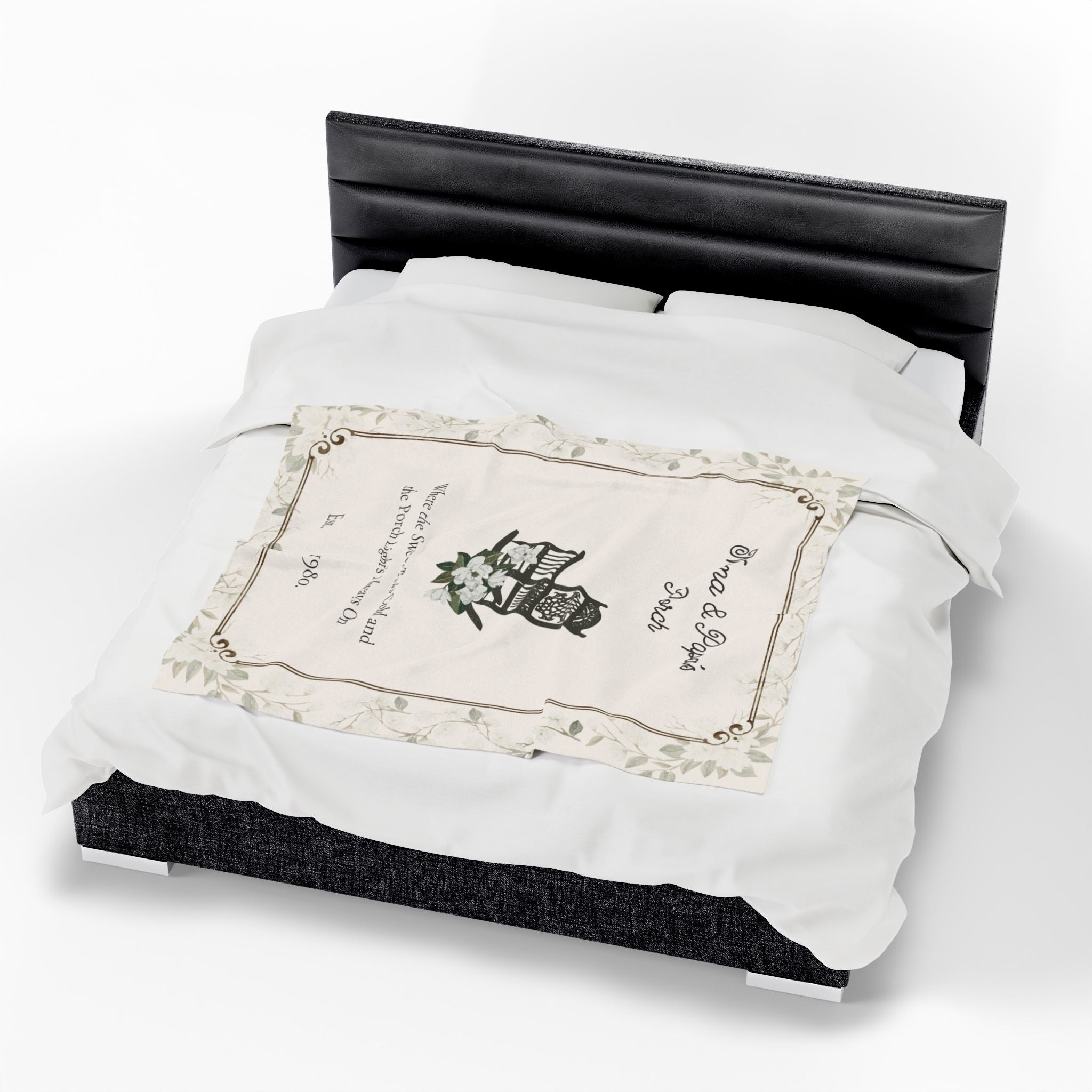 Personalized Rocking Chair Porch Blanket – “Where the Sweet Tea’s Cold” | Cozy Velveteen Throw for Nana, Papa, Grandparents | Southern Gift, 3 Sizes