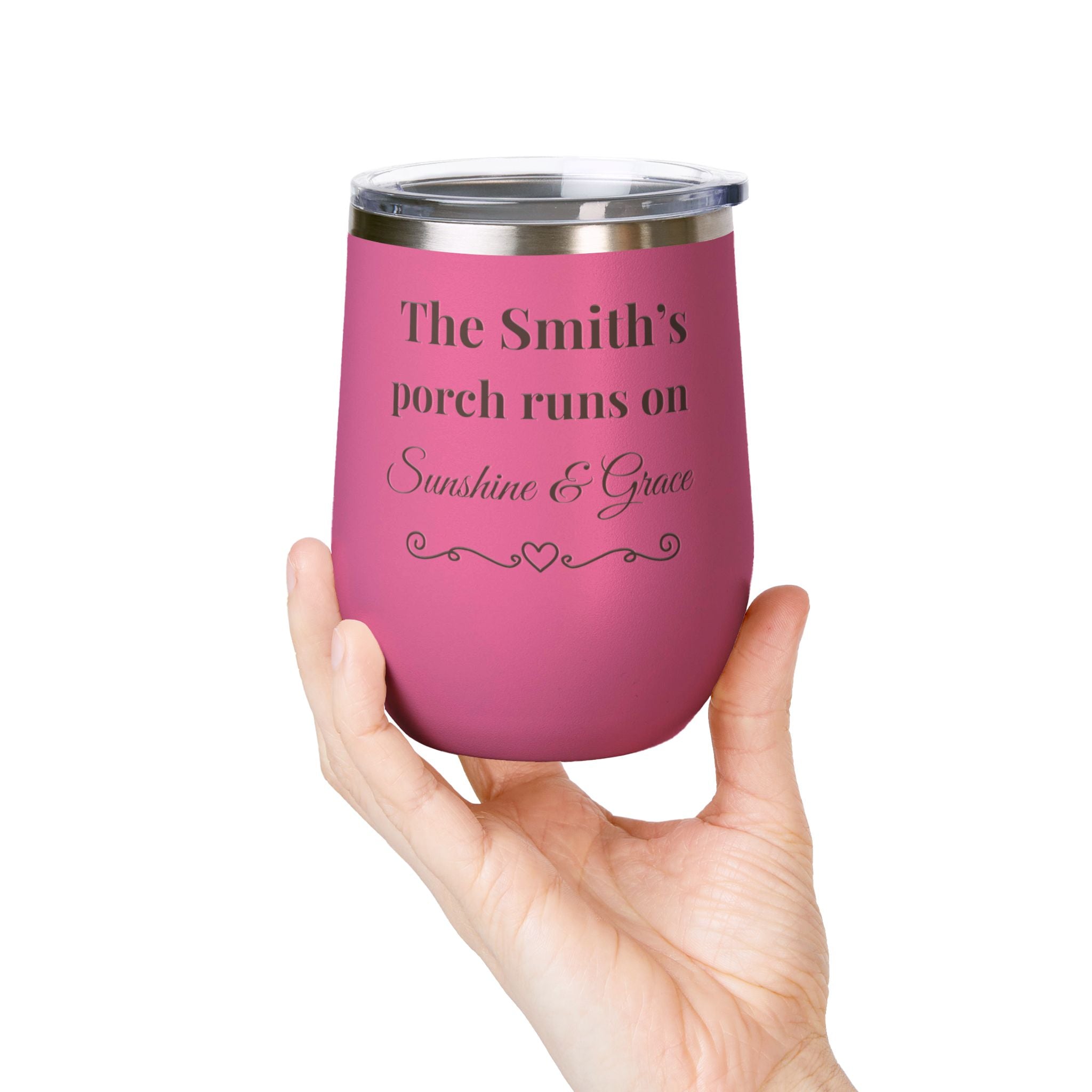 🫶 Personalized “Sunshine & Grace” Porch Tumbler – 12oz Insulated Stainless Steel Cup