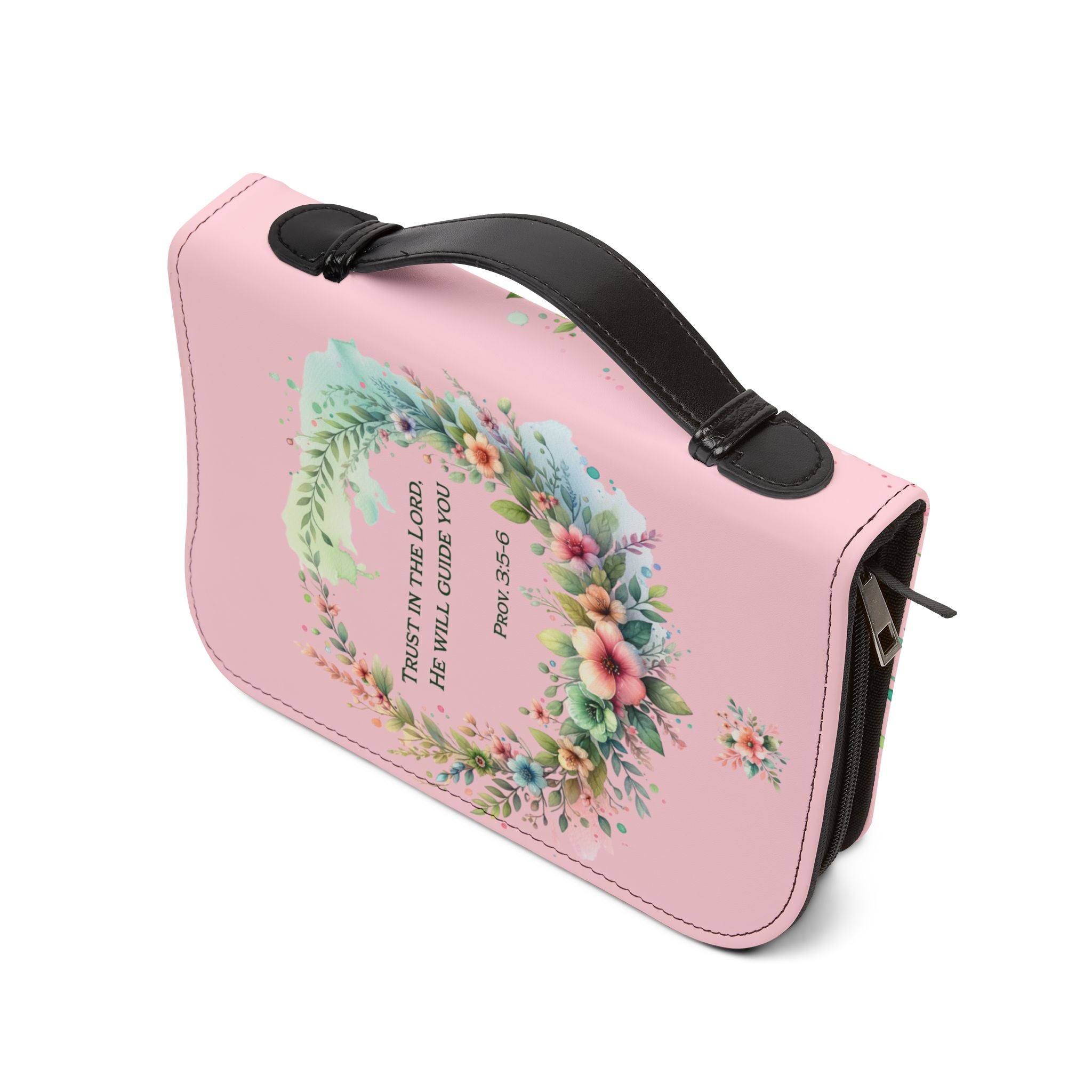 💐 To My Granddaughter Floral Bible Cover – Inspirational Christian Gift | PU Leather Case with Scripture & Loving Message