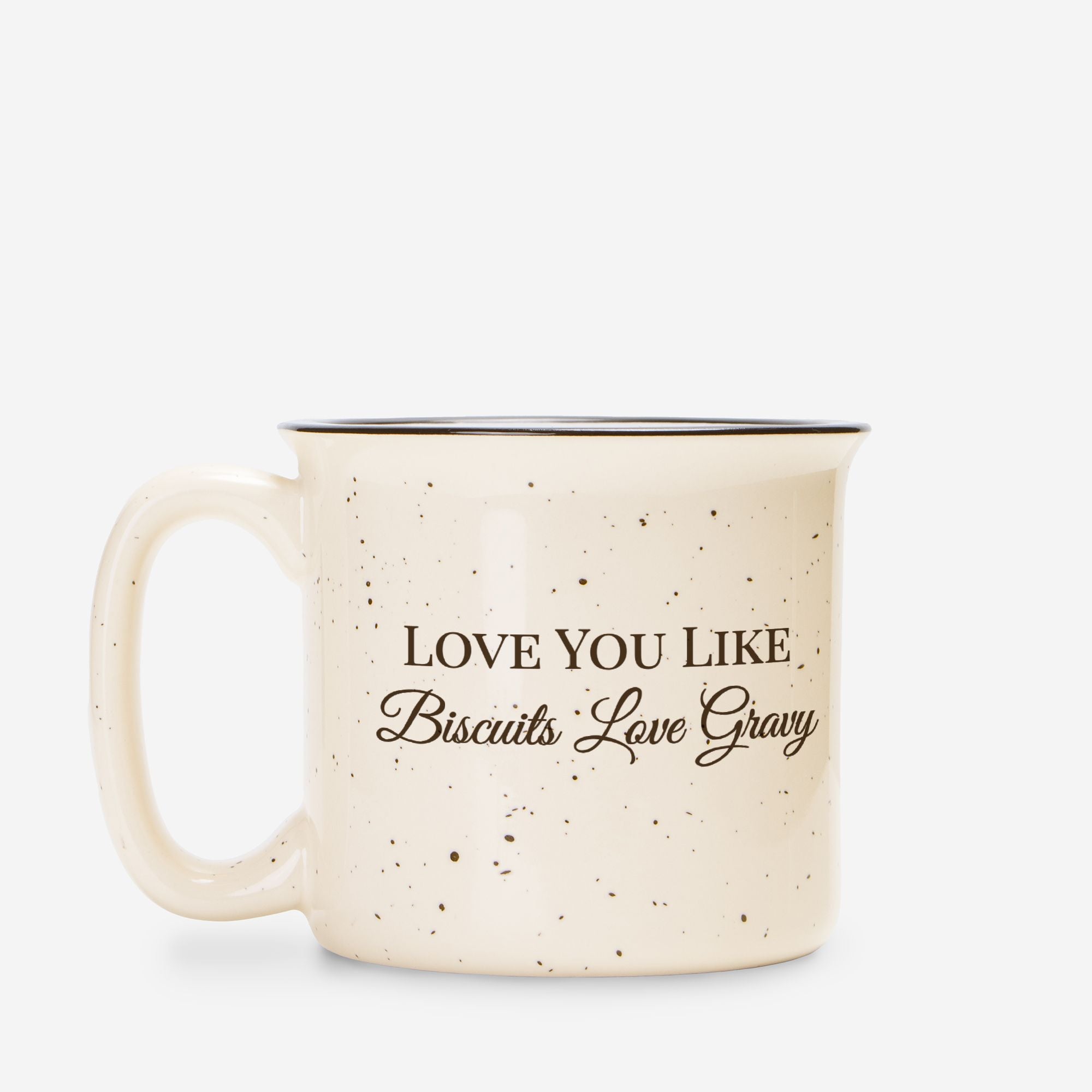 Personalized "Love You Like Biscuits Love Gravy" Ceramic Camp Mug – Custom Gift for Grandma, Partner, or Loved One