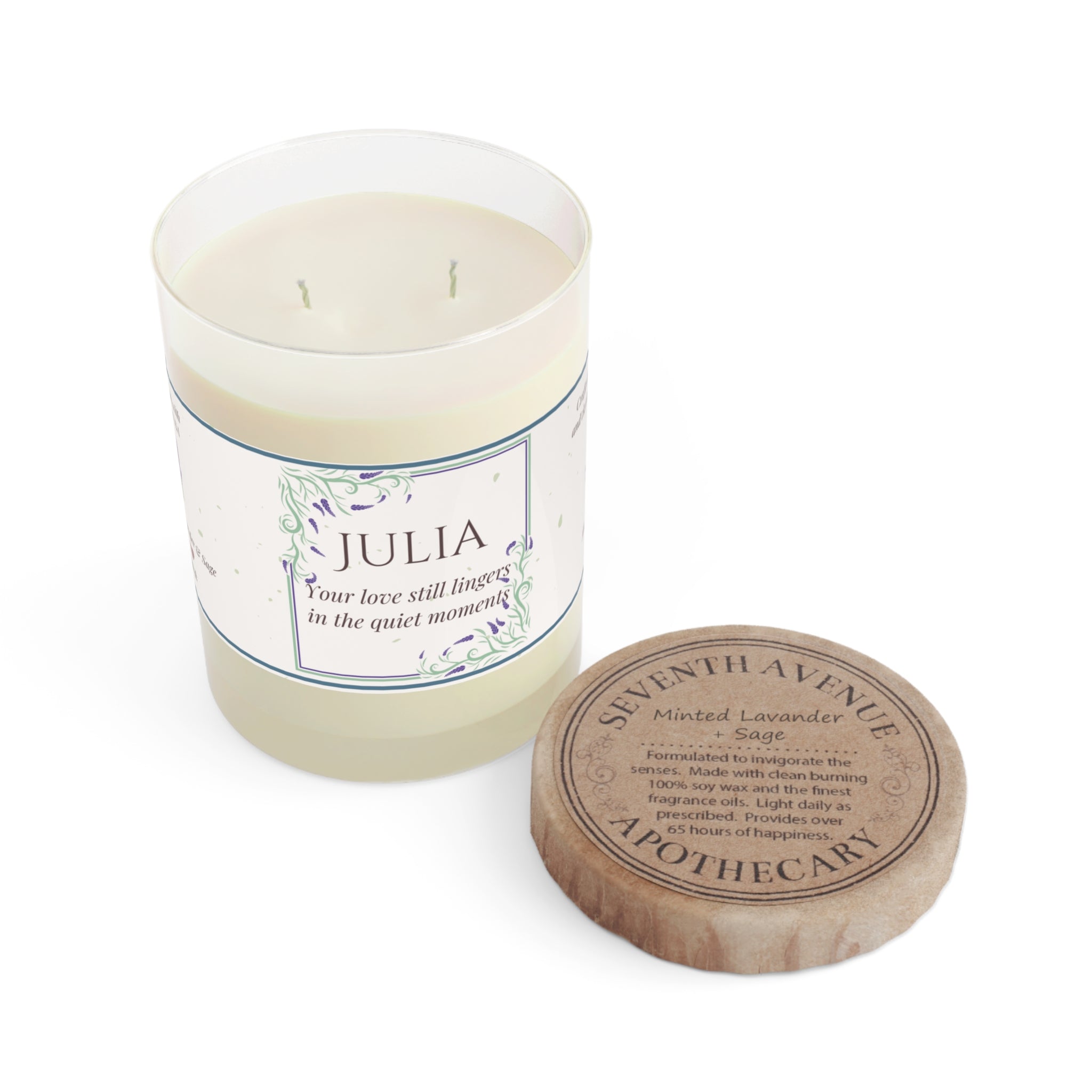 🕯️Personalized Soy Candle Gift – Custom Name & Quote – 9 oz Scented Jar with 3 Scents