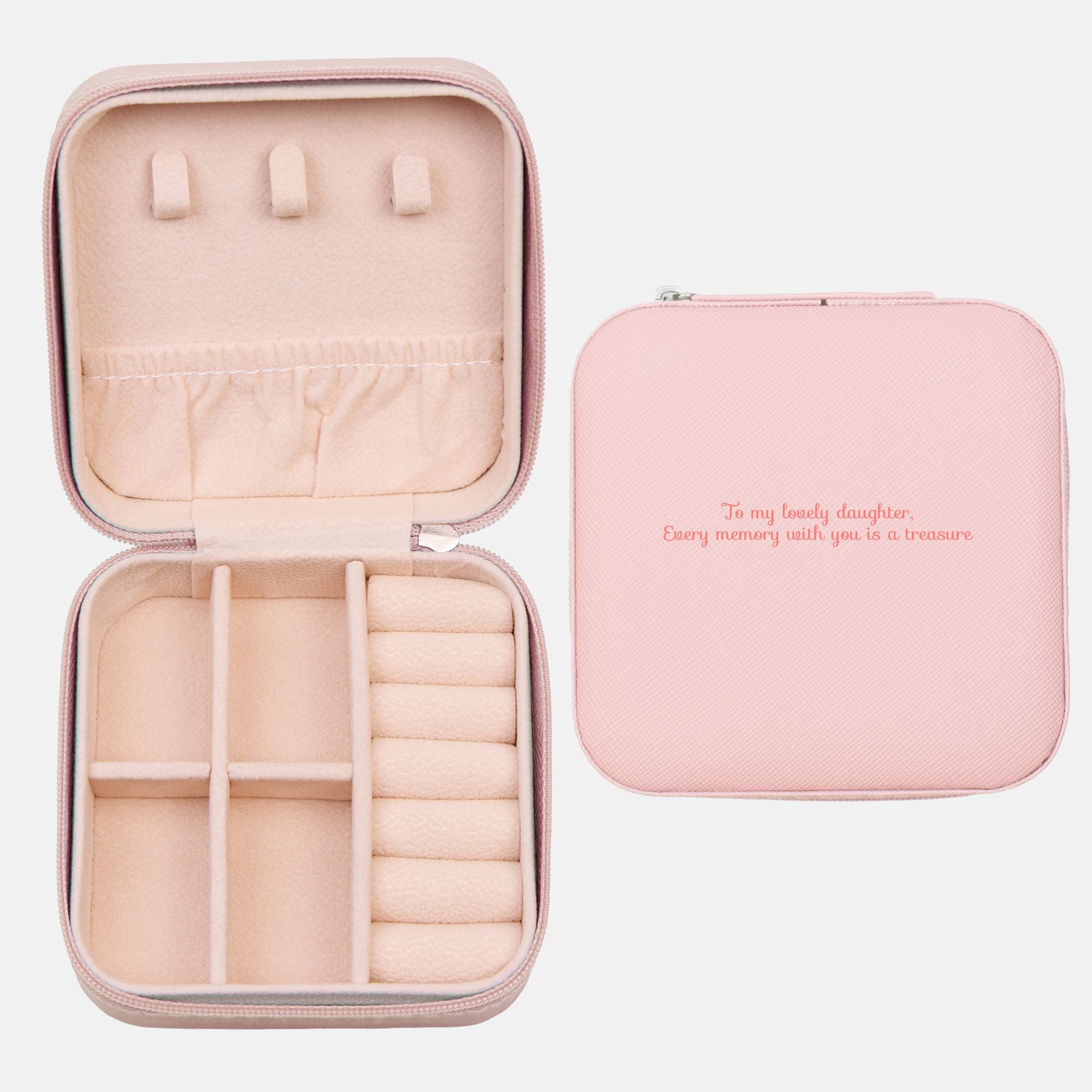 💖 To My Daughter – Jewelry Travel Case | “Every Moment With You Is a Treasure” Gift