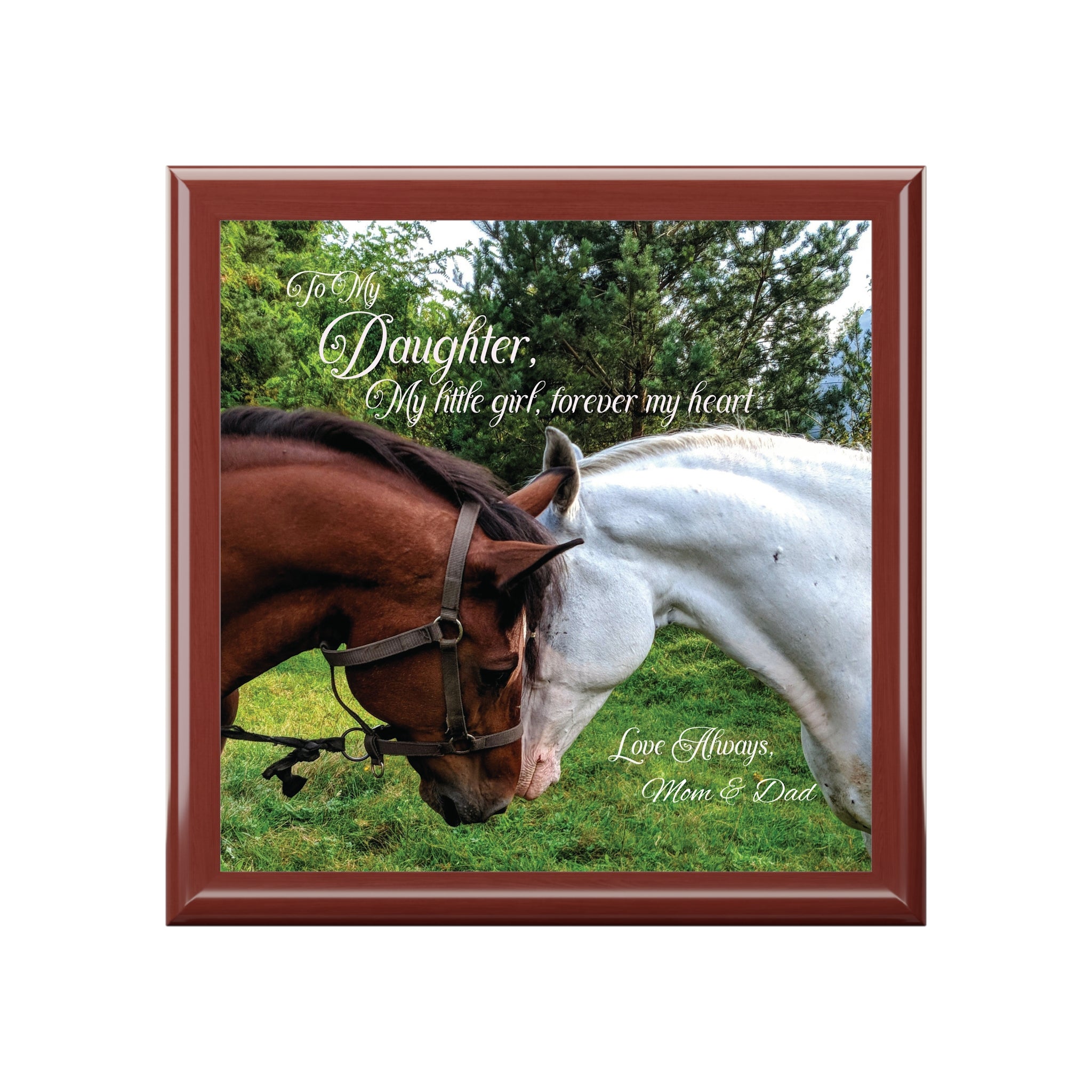 🐴 To My Daughter – Horse-Themed Jewelry Box | “My Little Girl, Forever in My Heart” Keepsake Gift