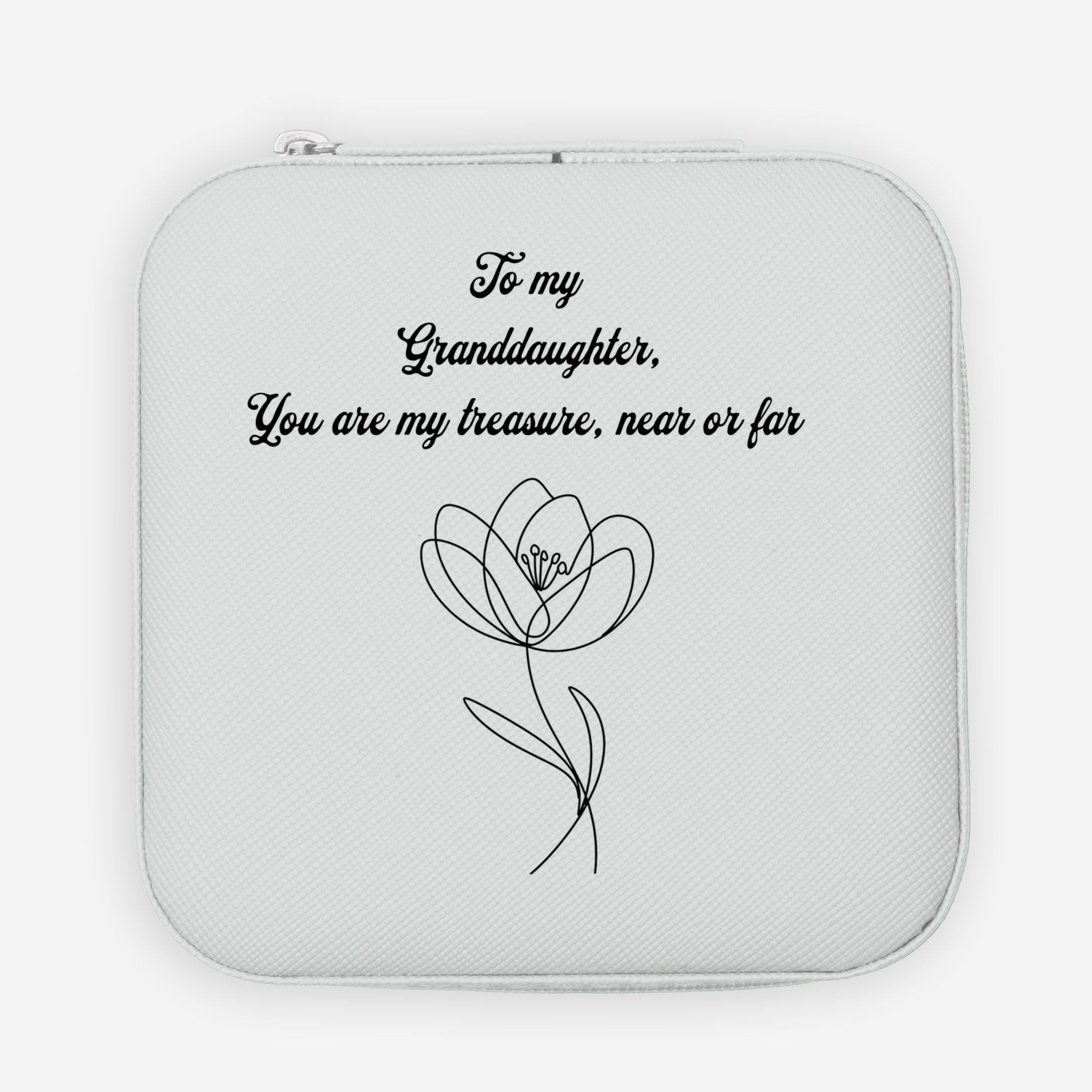 💖 To My Granddaughter – “You Are My Treasure” Jewelry Travel Case | Sentimental Faux Leather Keepsake