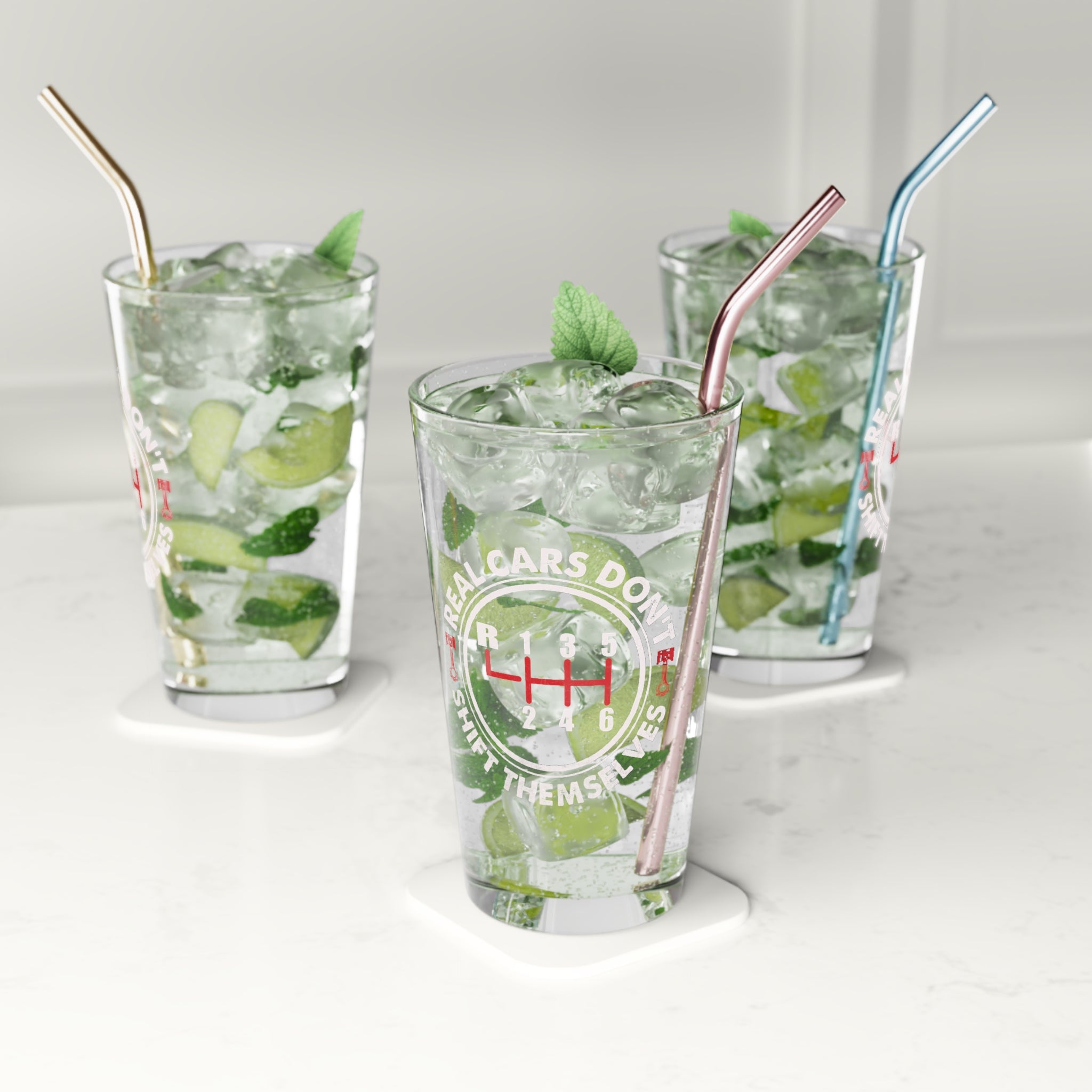 Gear Shift Pint Glass - 16oz - Perfect for Car Enthusiasts and Celebrations