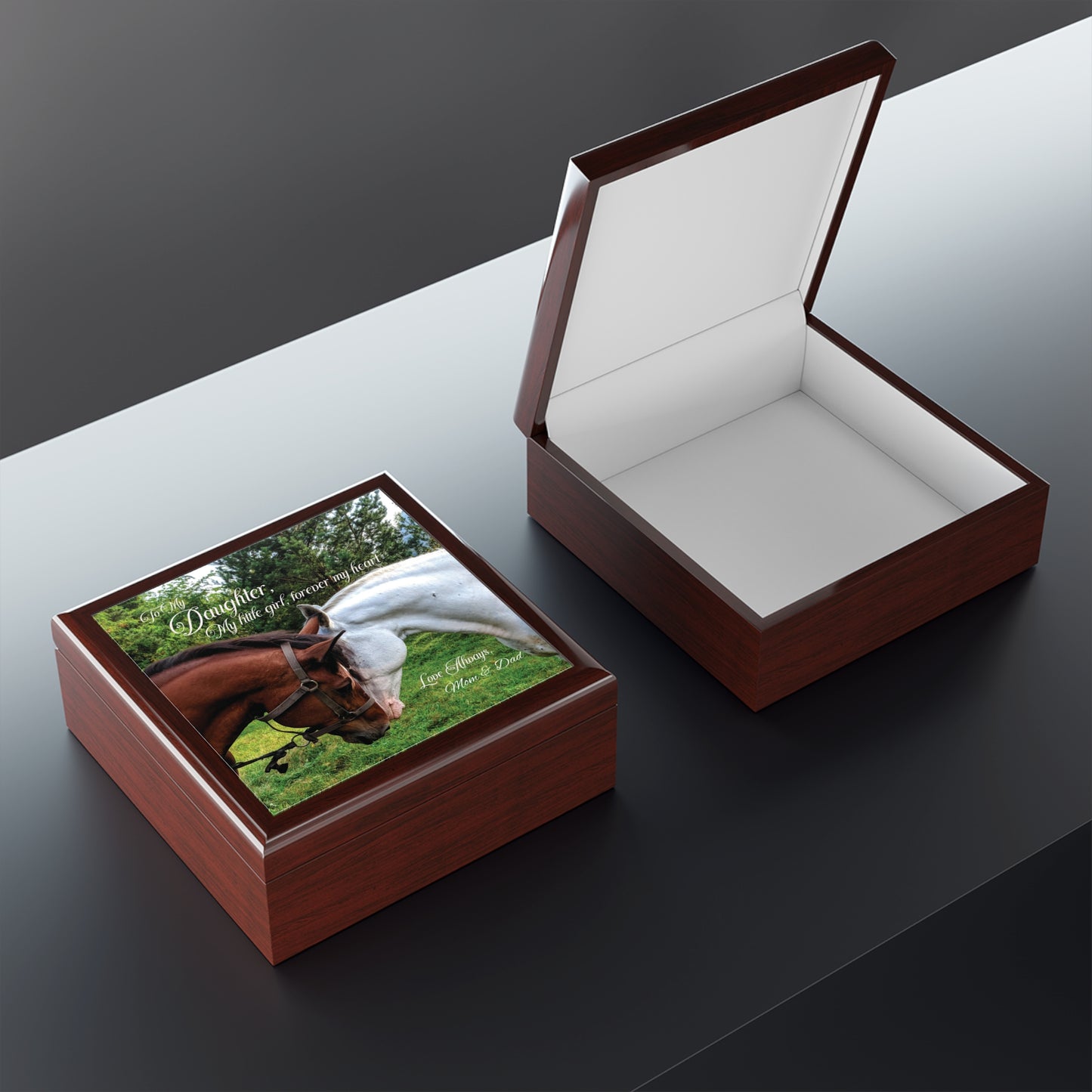 To My Daughter Horse Themed Jewelry Box