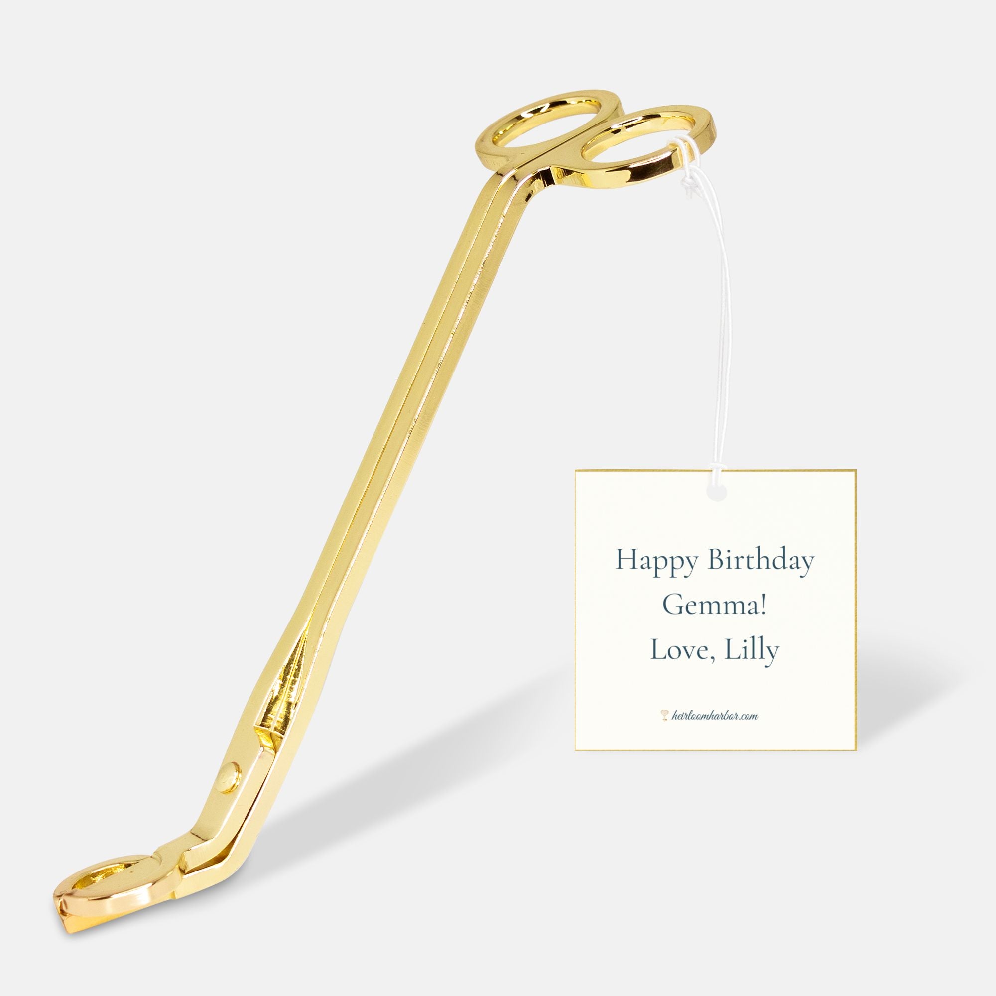 Custom Wick Trimmer with Personalized Gift Tag – Gold, Silver, or Black | Candle Care Tool