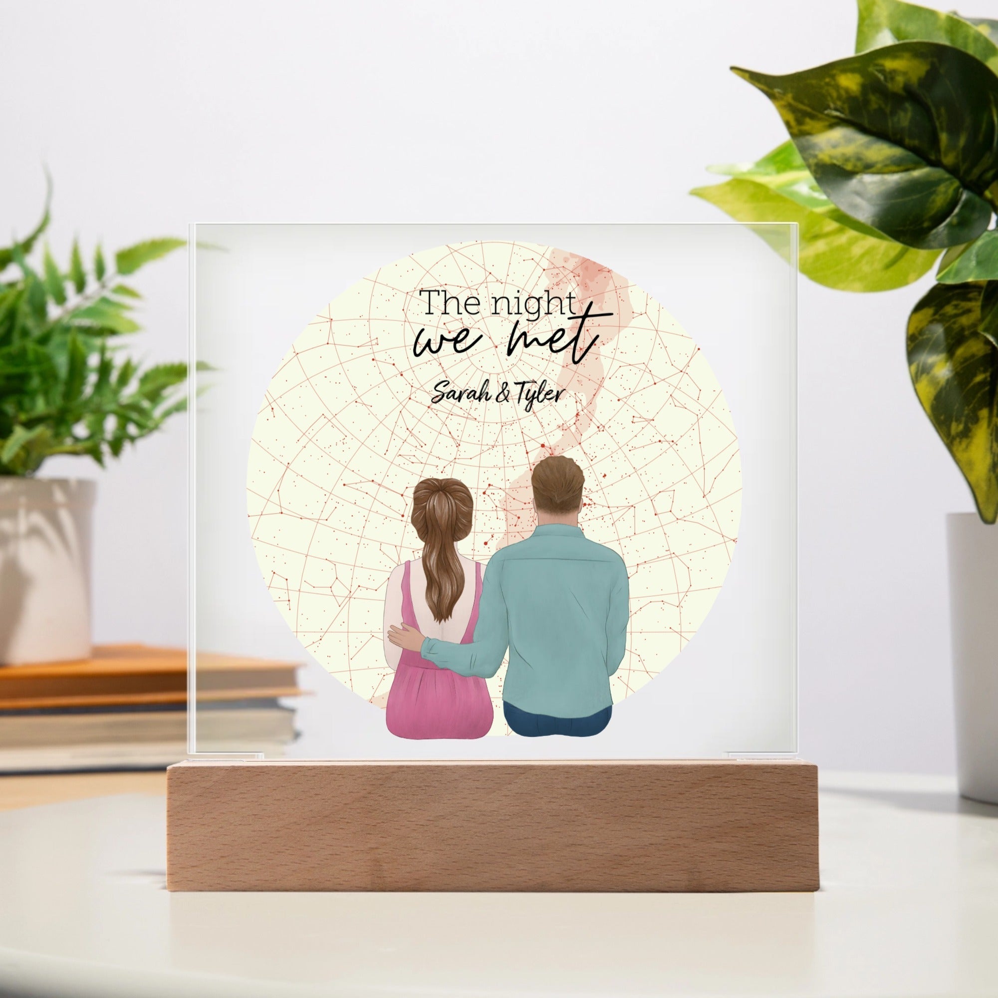 ✨ Personalized Acrylic Square Plaque with LED Base