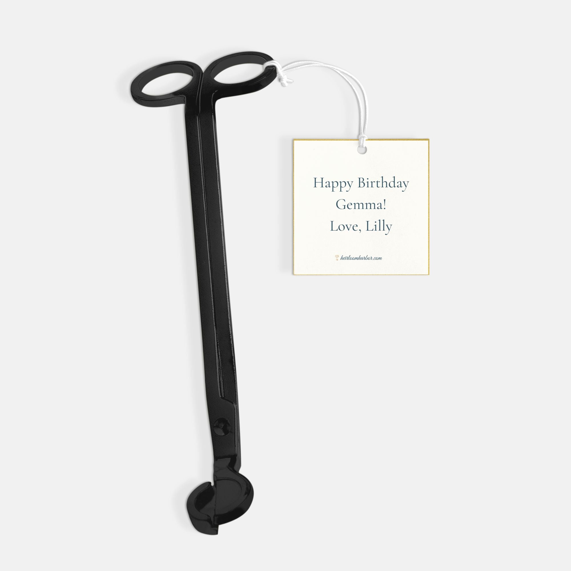 Custom Wick Trimmer with Personalized Gift Tag – Gold, Silver, or Black | Candle Care Tool