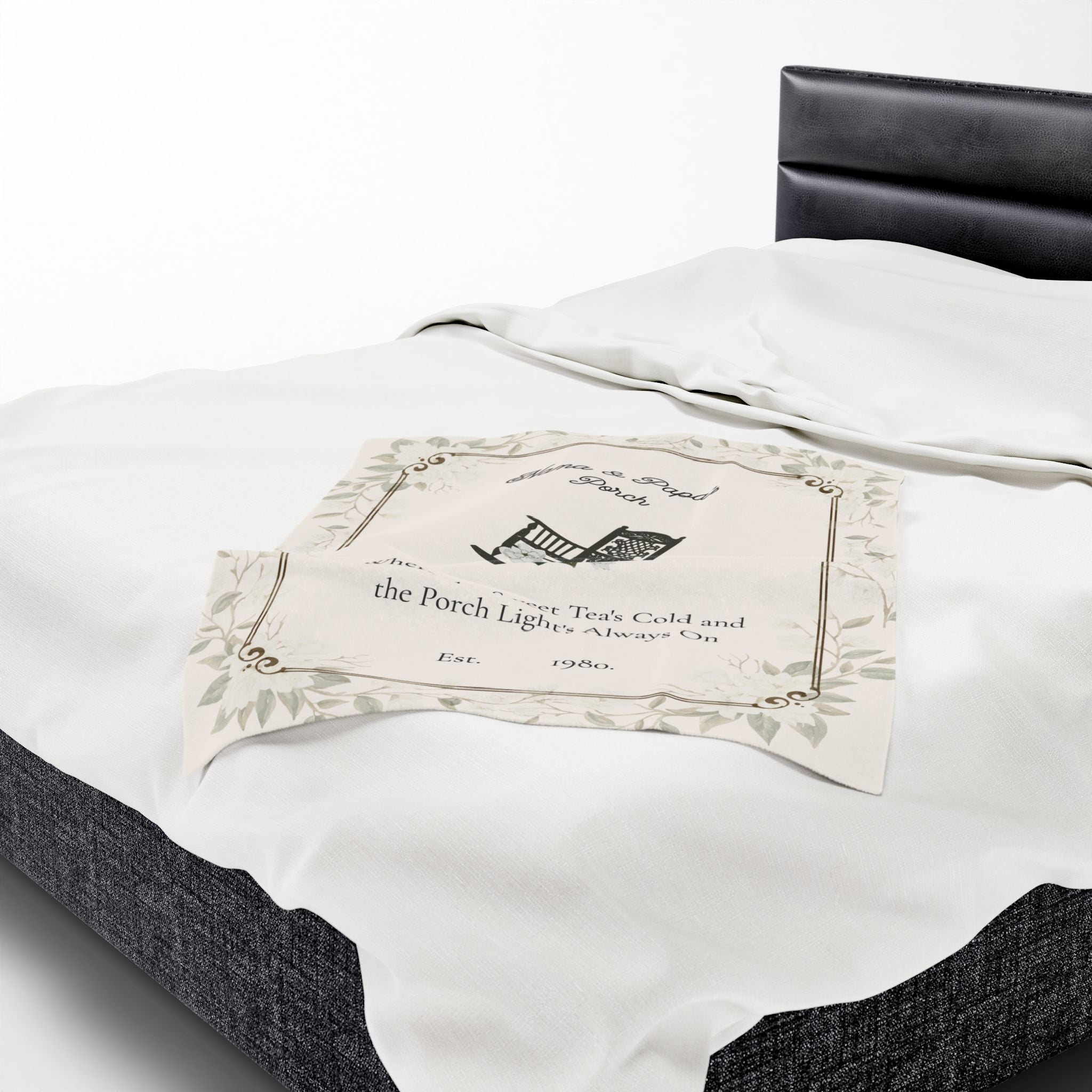 Personalized Rocking Chair Porch Blanket – “Where the Sweet Tea’s Cold” | Cozy Velveteen Throw for Nana, Papa, Grandparents | Southern Gift, 3 Sizes
