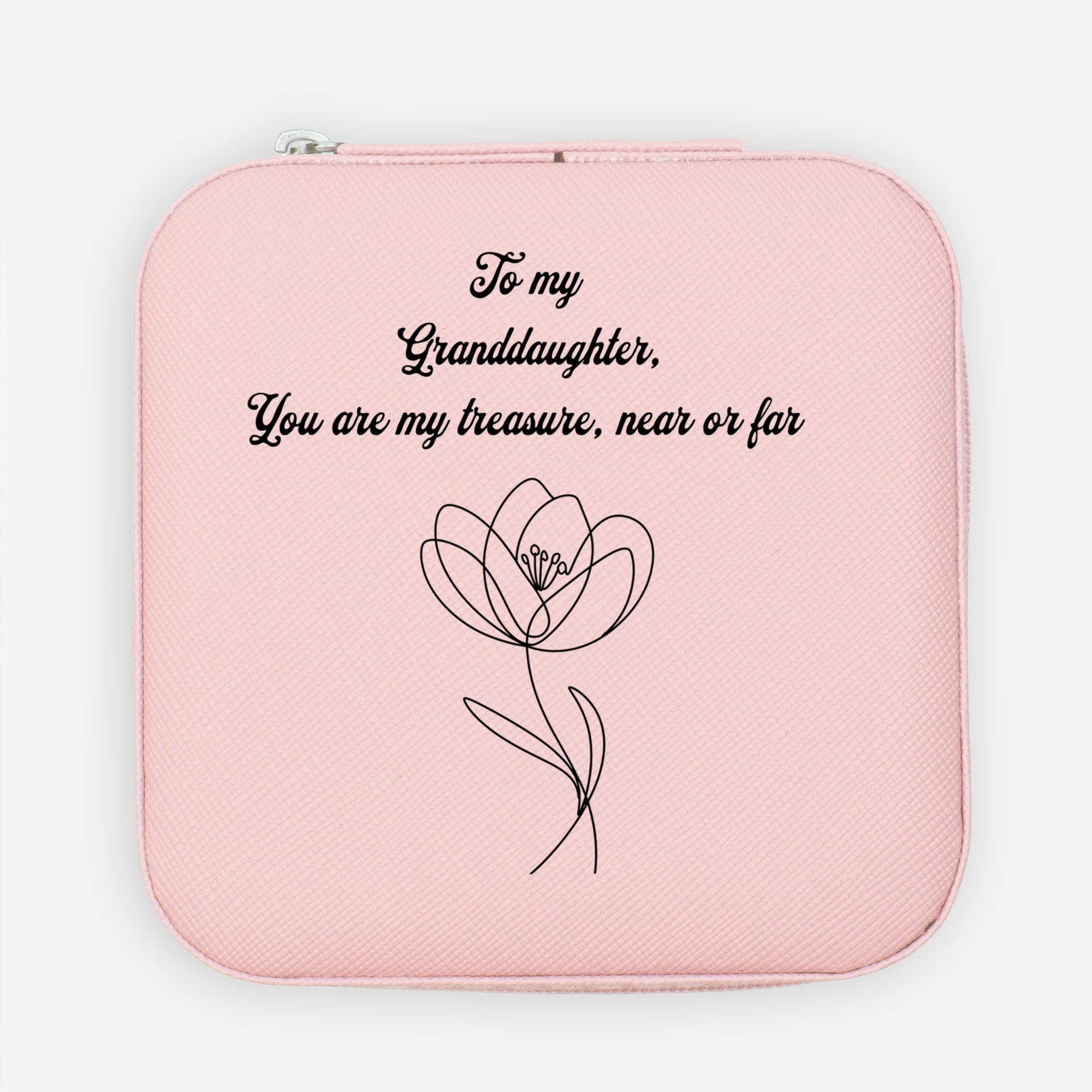 💖 To My Granddaughter – “You Are My Treasure” Jewelry Travel Case | Sentimental Faux Leather Keepsake