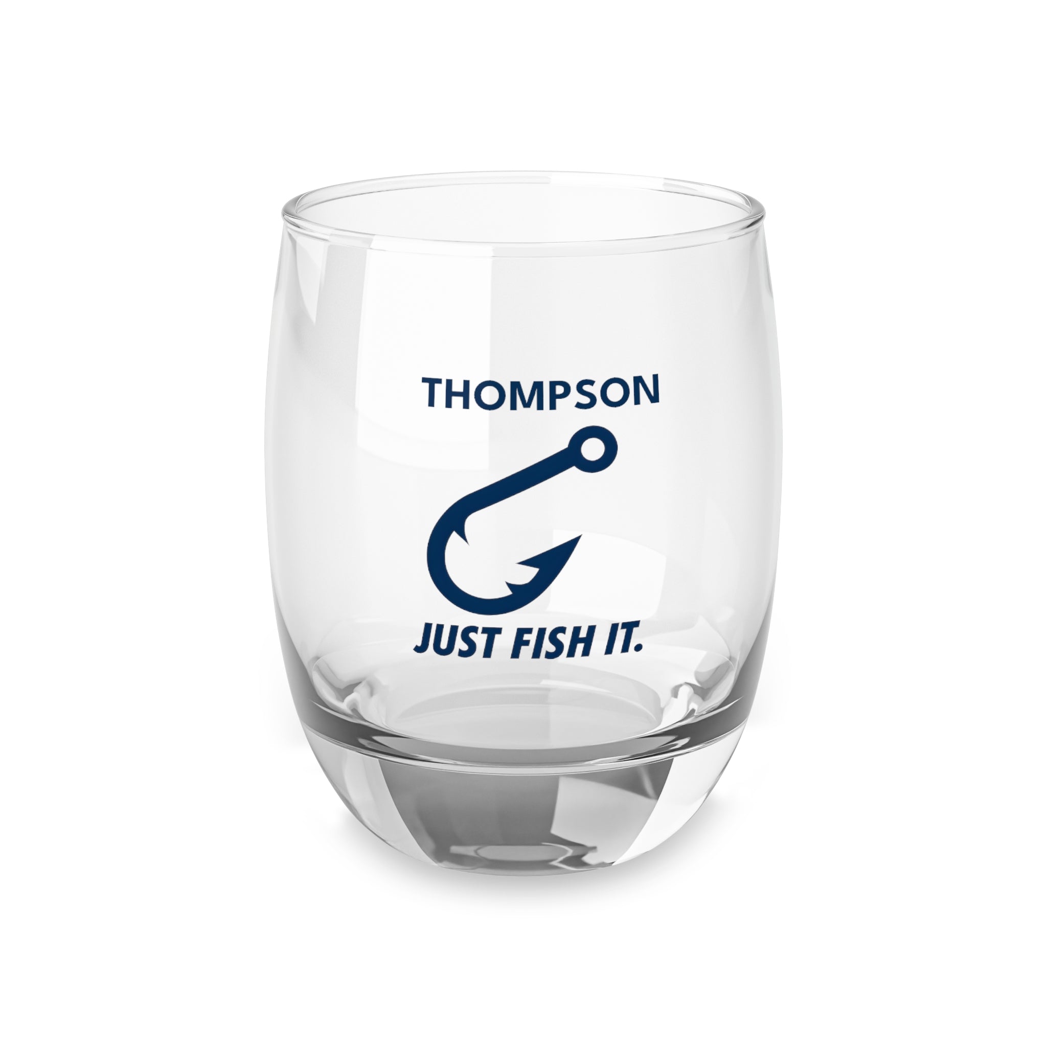 🎣 Personalized Fishing Whiskey Glass – “Just Fish It” Design – Custom Gift for Anglers, Dad, or Grandpa – 6oz