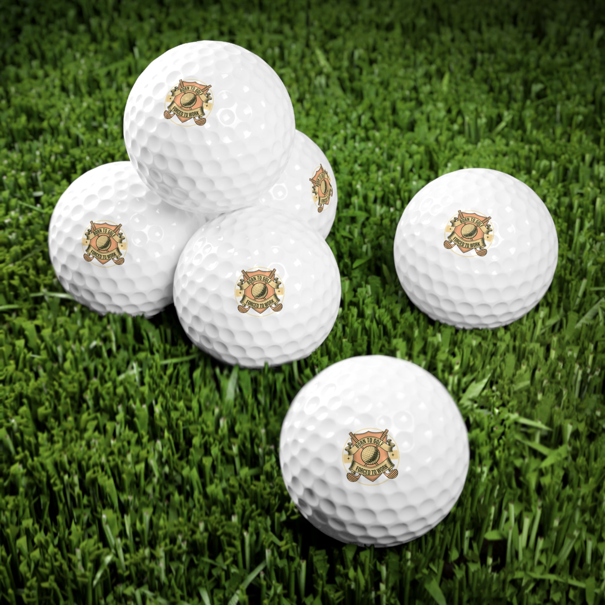 ⛳ “Born to Golf, Forced to Work” – Funny Golf Ball Gift Set (6-Pack)