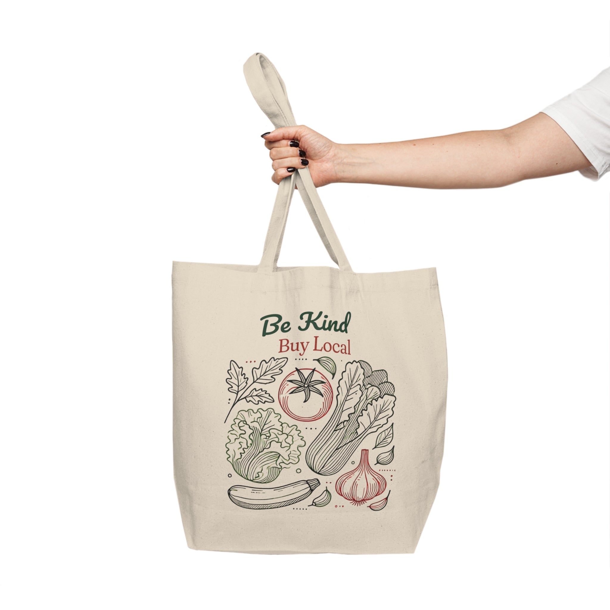 🛍️ Fresh Vegetables Large Canvas Tote Bag – “I Remembered My Bag Today” | Eco-Friendly Market & Errand Bag