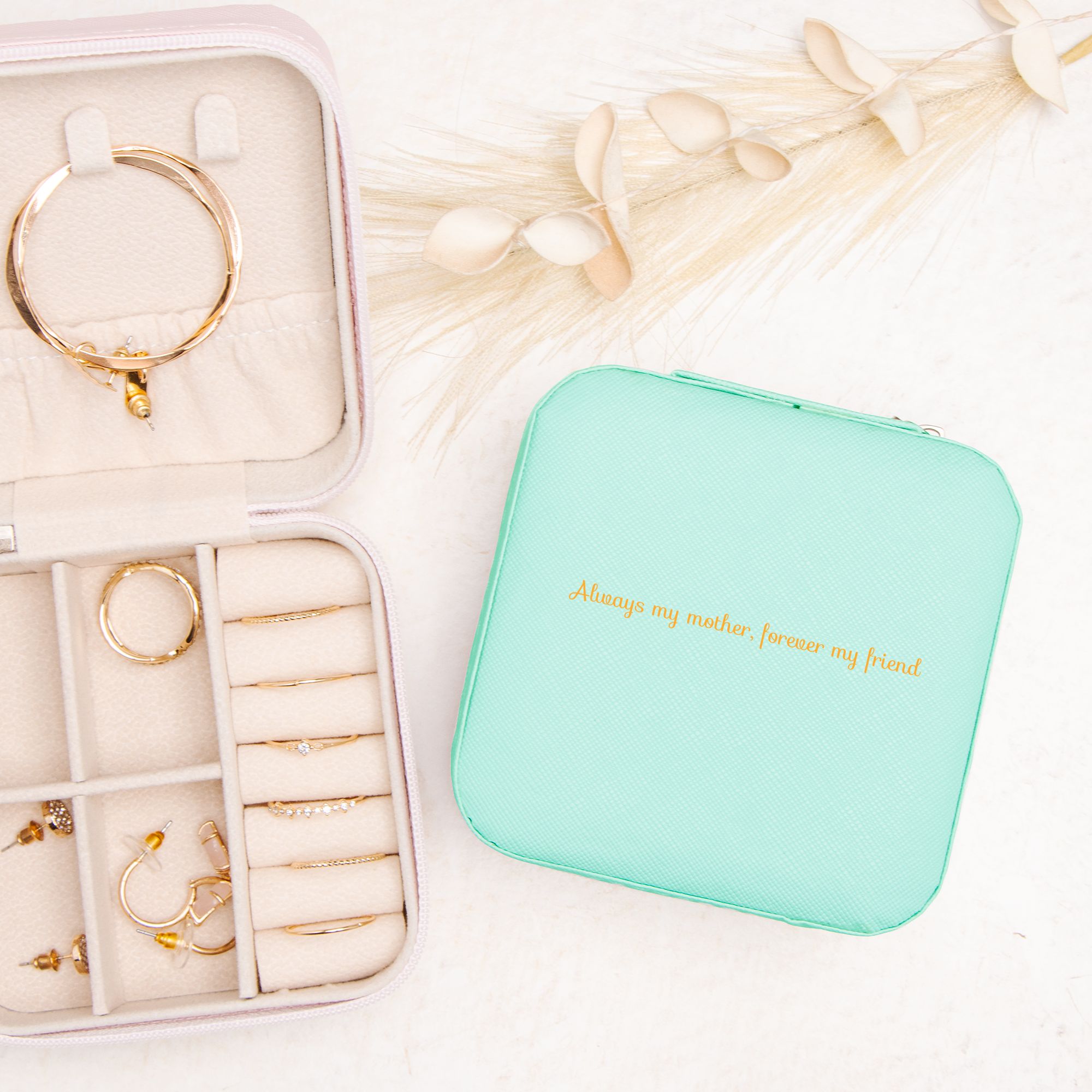 🌸 To My Mother – Jewelry Travel Case | “Always My Mother, Forever My Friend” Keepsake Gift