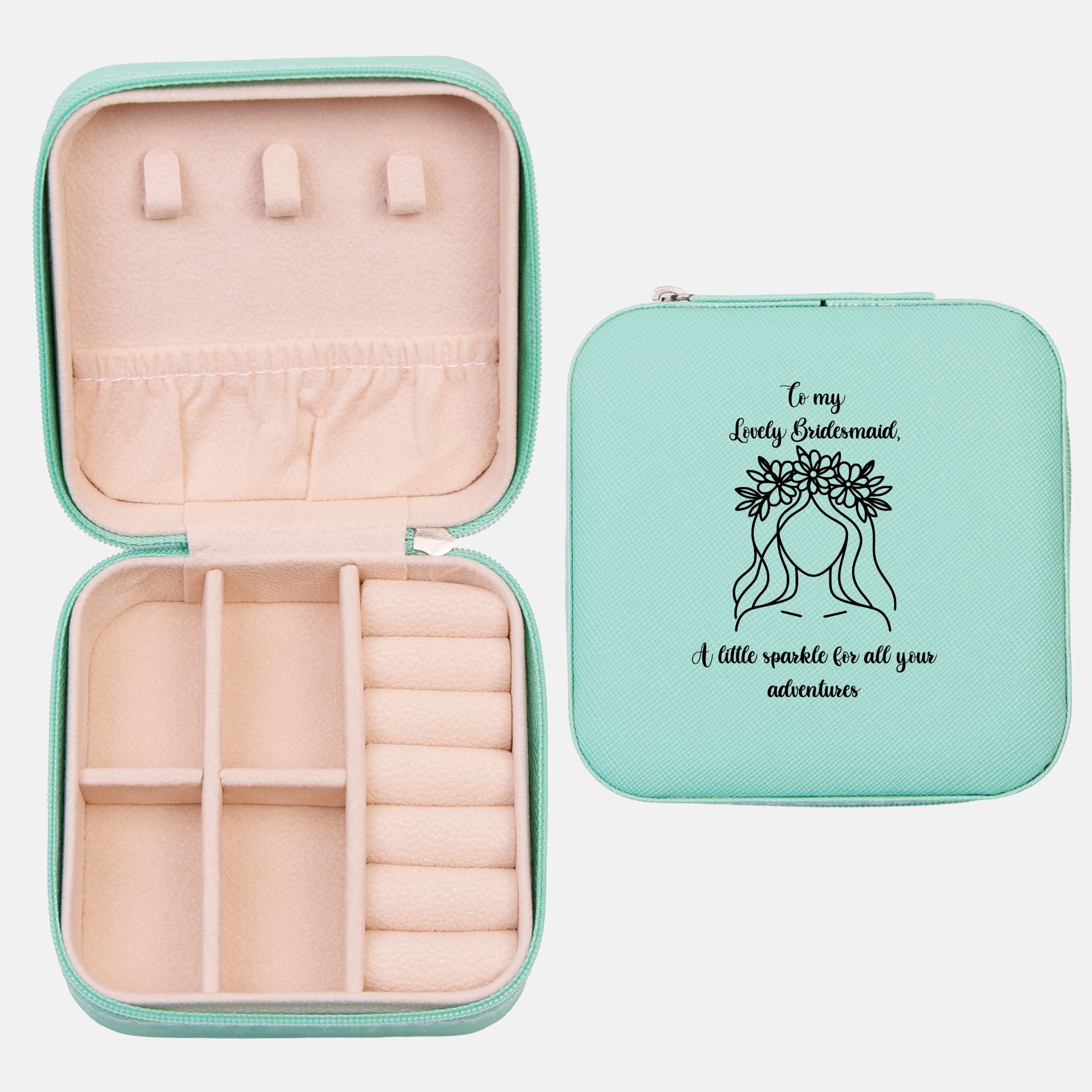 💍 To My Lovely Bridesmaid – Personalized Jewelry Travel Case | Wedding Keepsake & Custom Gift