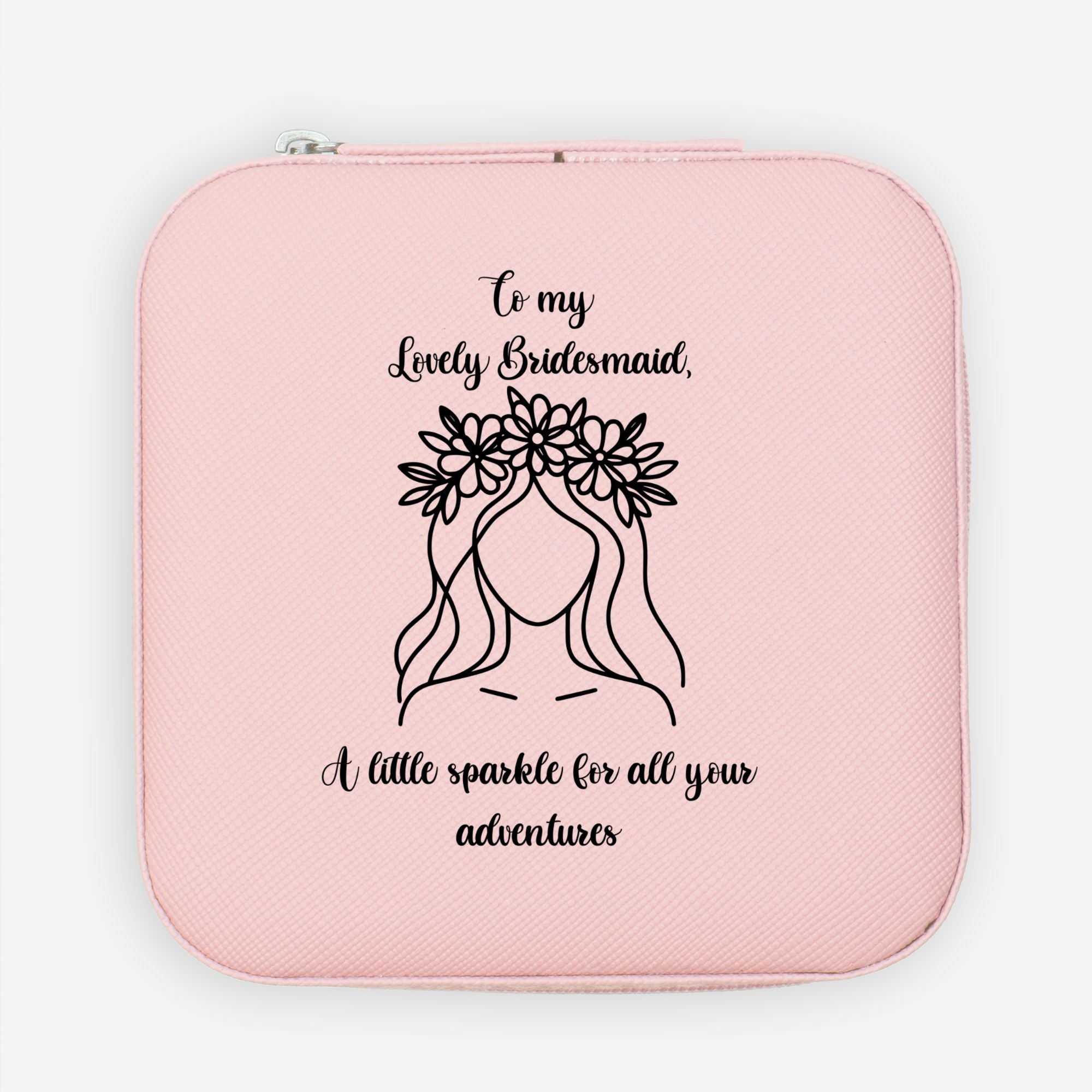 💍 To My Lovely Bridesmaid – Personalized Jewelry Travel Case | Wedding Keepsake & Custom Gift