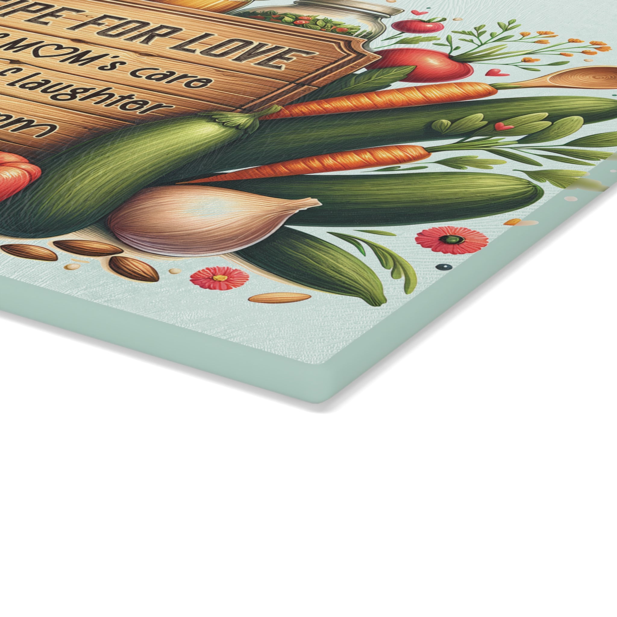 🍴 Recipe for Love Glass Cutting Board – A Sentimental Gift for Mom, Grandma, or the Heart of the Kitchen