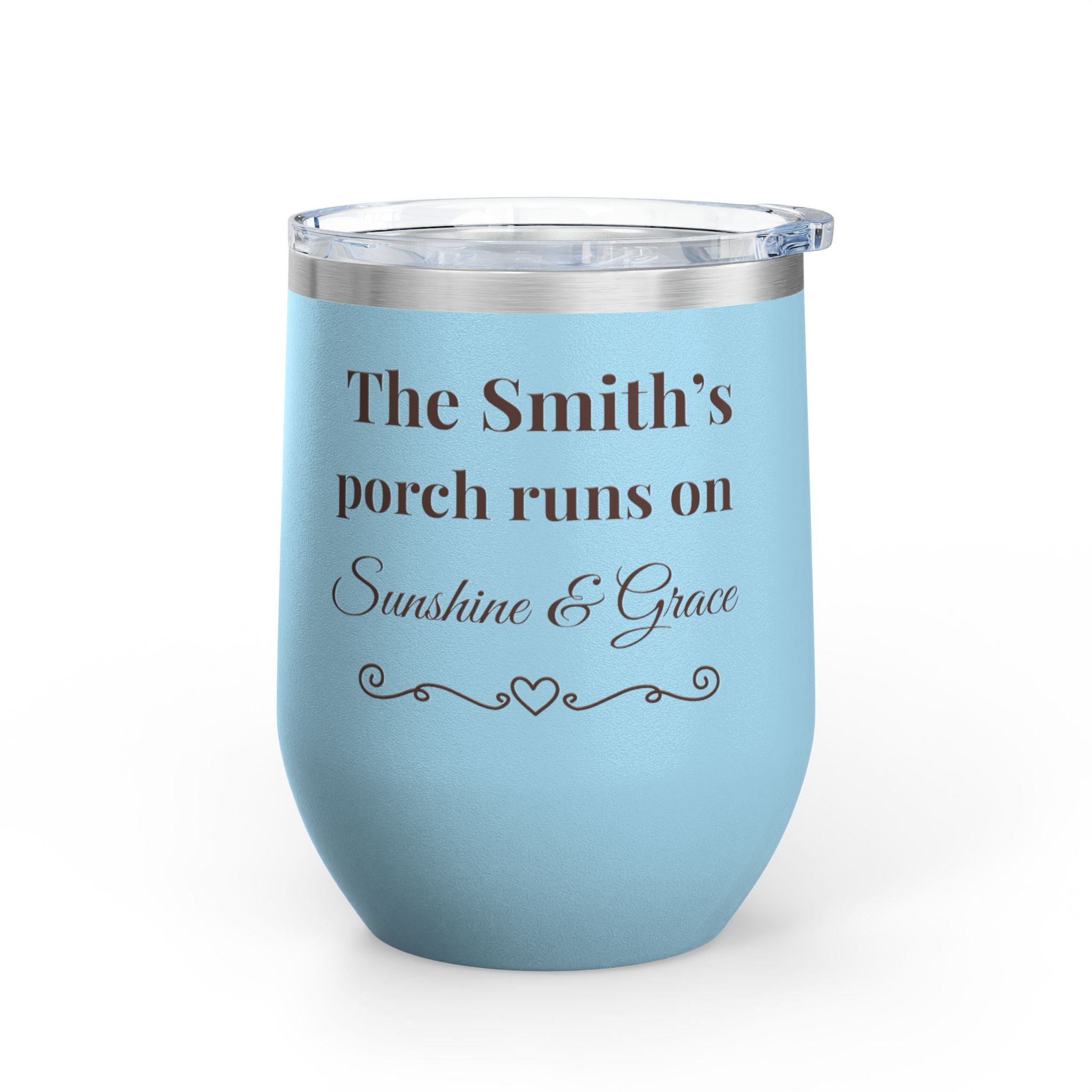 🫶 Personalized “Sunshine & Grace” Porch Tumbler – 12oz Insulated Stainless Steel Cup