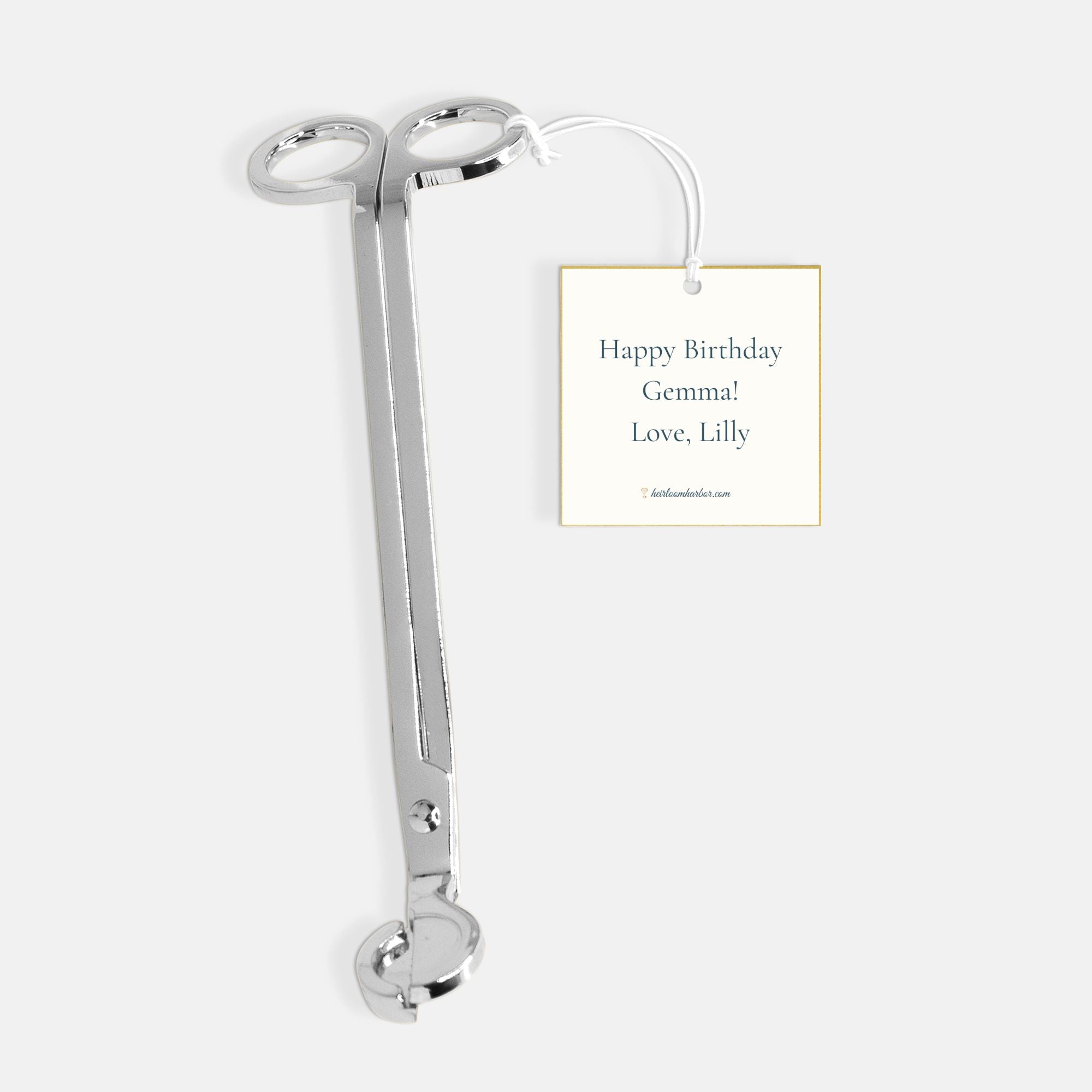 Custom Wick Trimmer with Personalized Gift Tag – Gold, Silver, or Black | Candle Care Tool