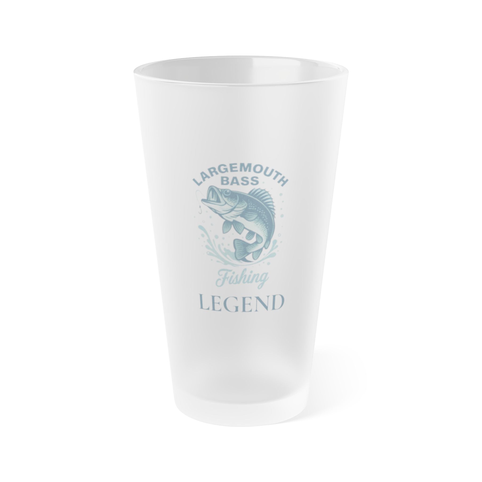 Fishing Legend Frosted Pint Glass - 16oz Outdoor Drinkware for Anglers