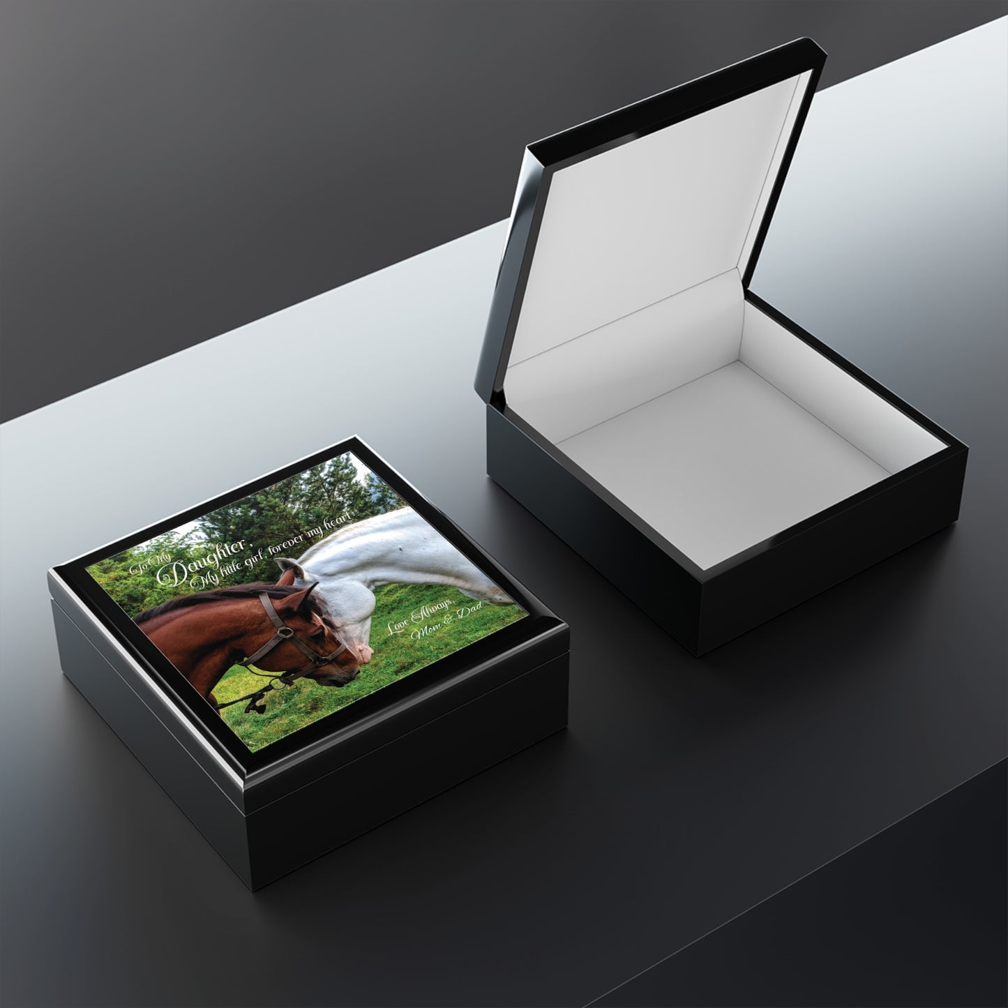 To My Daughter Horse Themed Jewelry Box