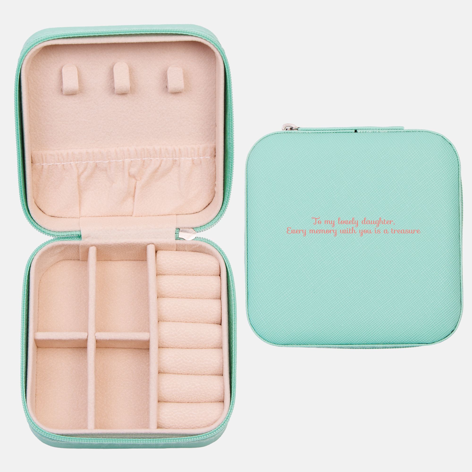 💖 To My Daughter – Jewelry Travel Case | “Every Moment With You Is a Treasure” Gift