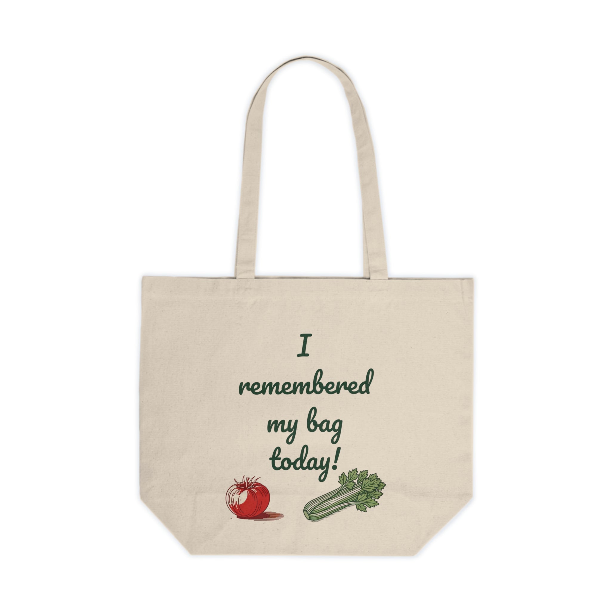 🛍️ Fresh Vegetables Large Canvas Tote Bag – “I Remembered My Bag Today” | Eco-Friendly Market & Errand Bag