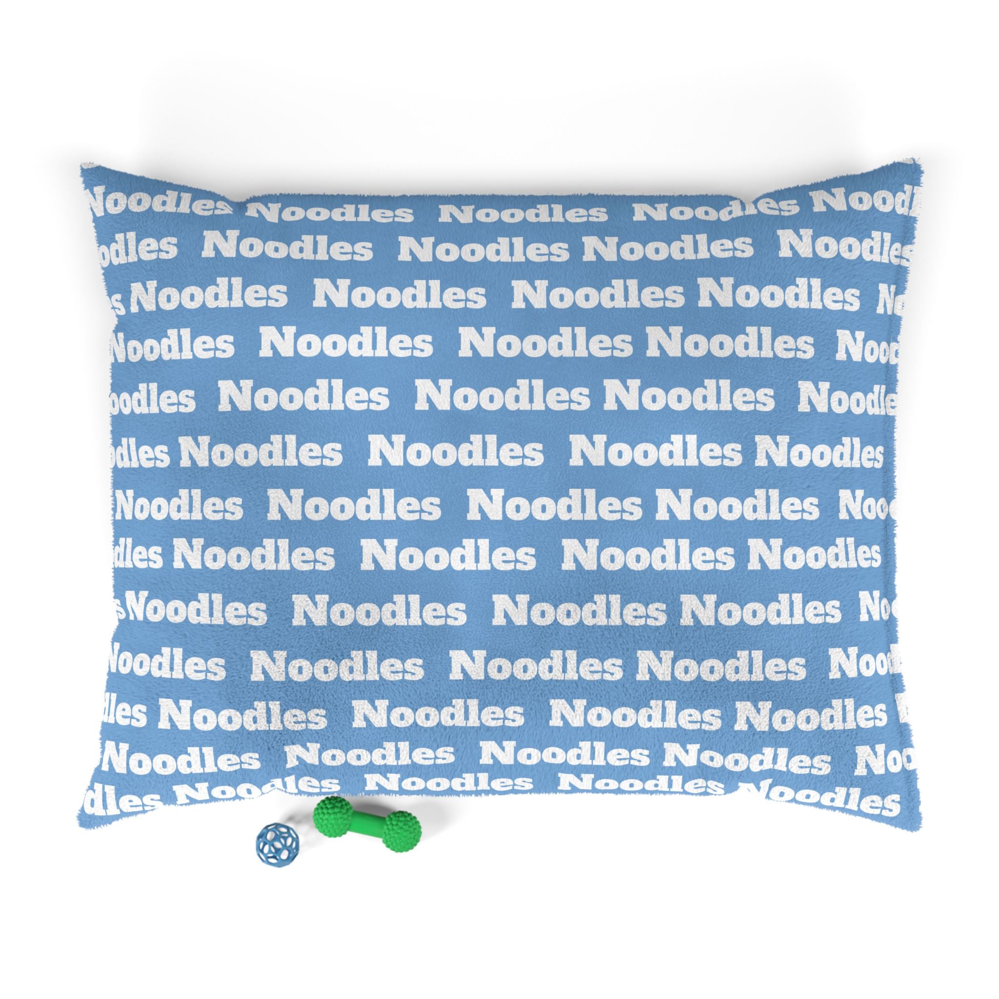 Personalized Pet Name Bed – Light Blue Washable Dog or Cat Pillow with Custom Name
