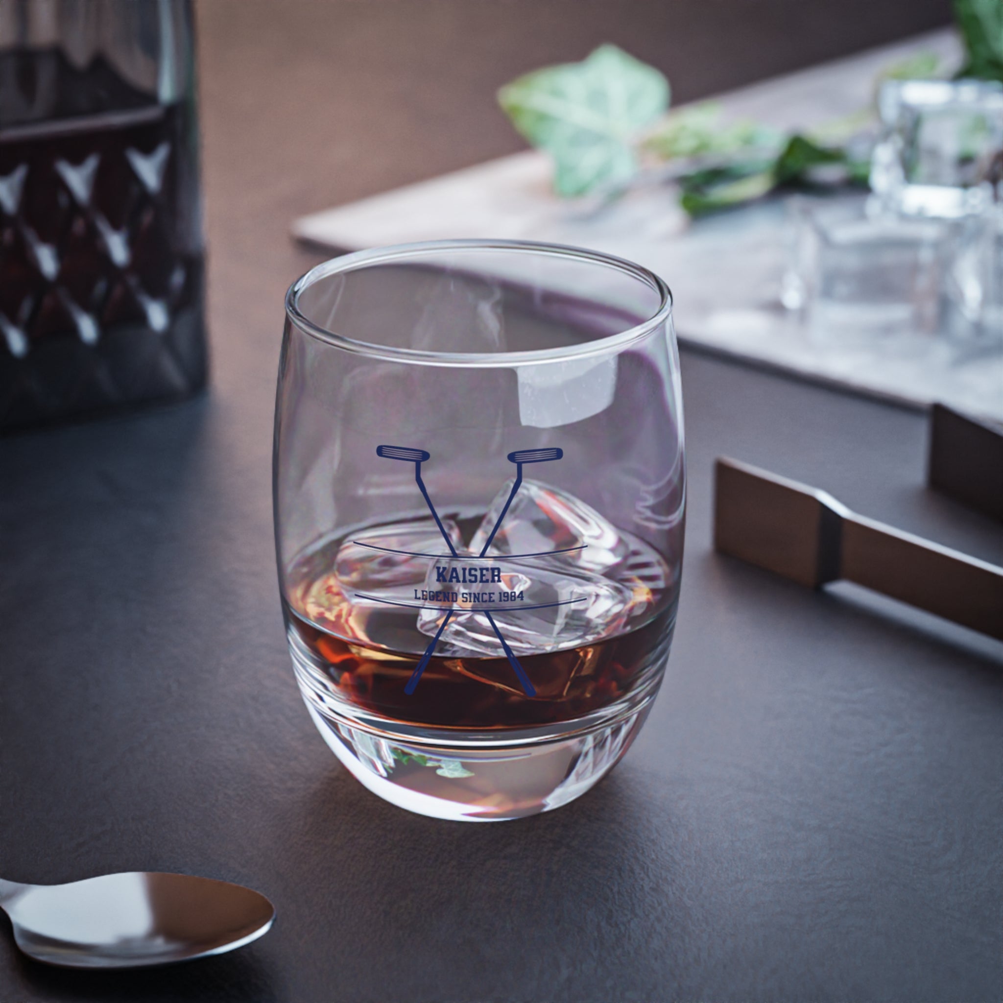 Personalized Whiskey Glass – Golf Monogram with Custom Name & Year – Golf Gift for Dad, Grandpa, or Coach