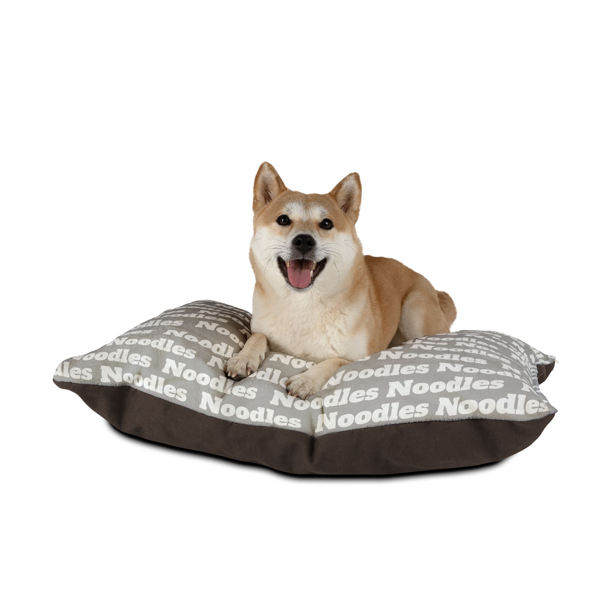 Personalized Pet Name Bed – Light Grey Washable Dog or Cat Pillow with Custom Name