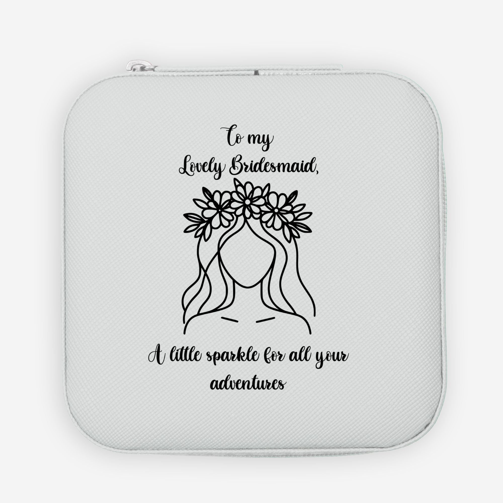 💍 To My Lovely Bridesmaid – Personalized Jewelry Travel Case | Wedding Keepsake & Custom Gift