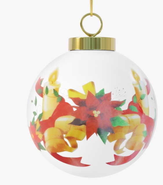 Personalized Couple Christmas Ornament – Custom Ceramic Ball with Names, Message, Vintage Keepsake