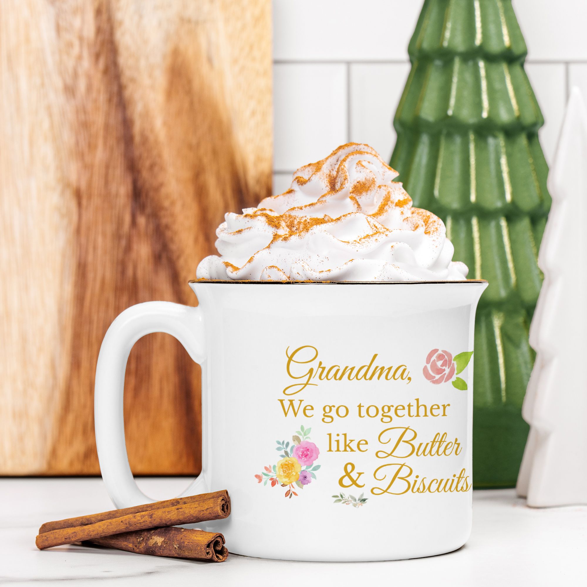 Grandma Mug – “We Go Together Like Butter & Biscuits” Southern-Style Ceramic Mug Gift for Grandma