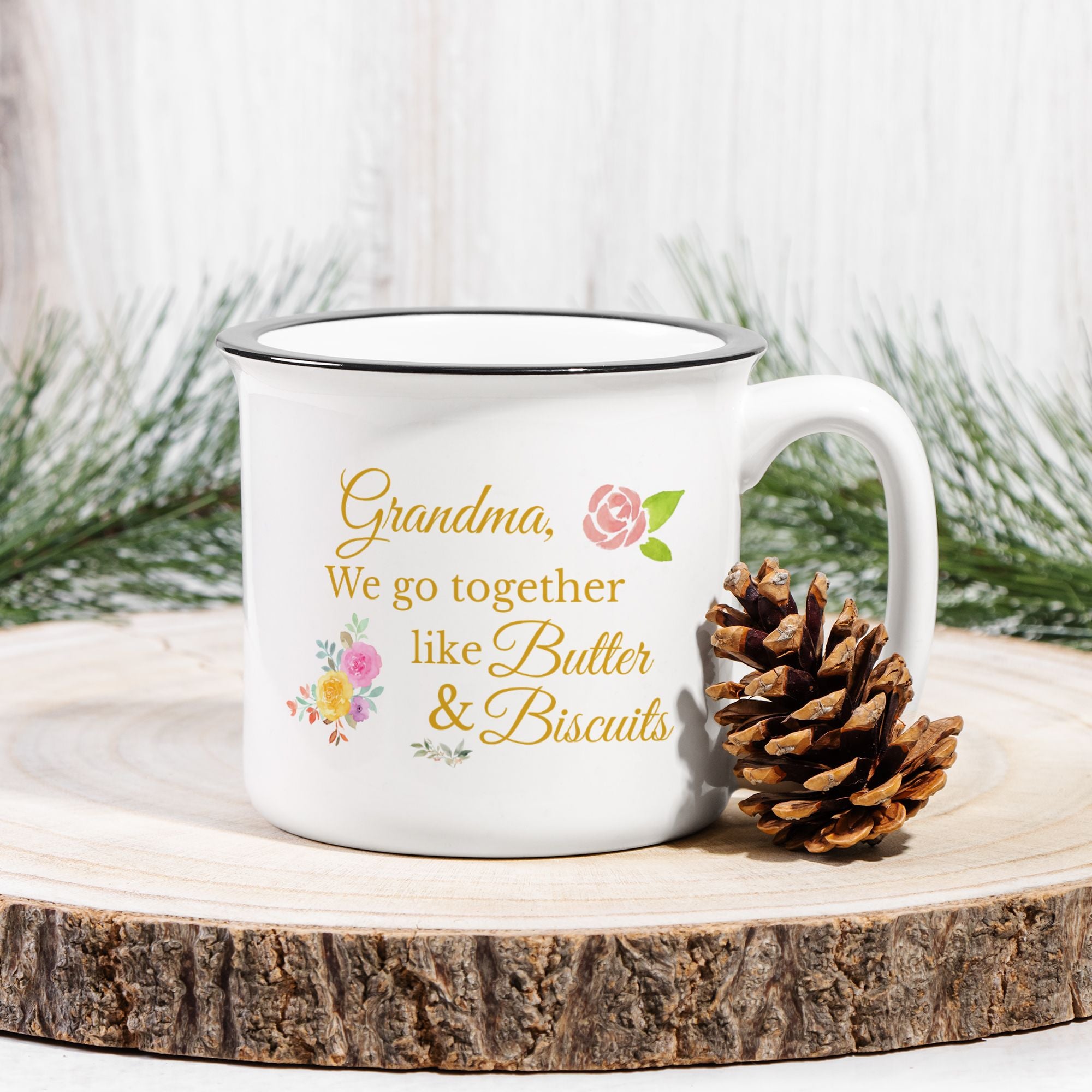 Grandma Mug – “We Go Together Like Butter & Biscuits” Southern-Style Ceramic Mug Gift for Grandma