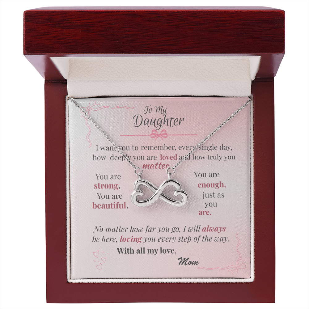 To My Daughter – Endless Love Necklace with Affirmation Message Card