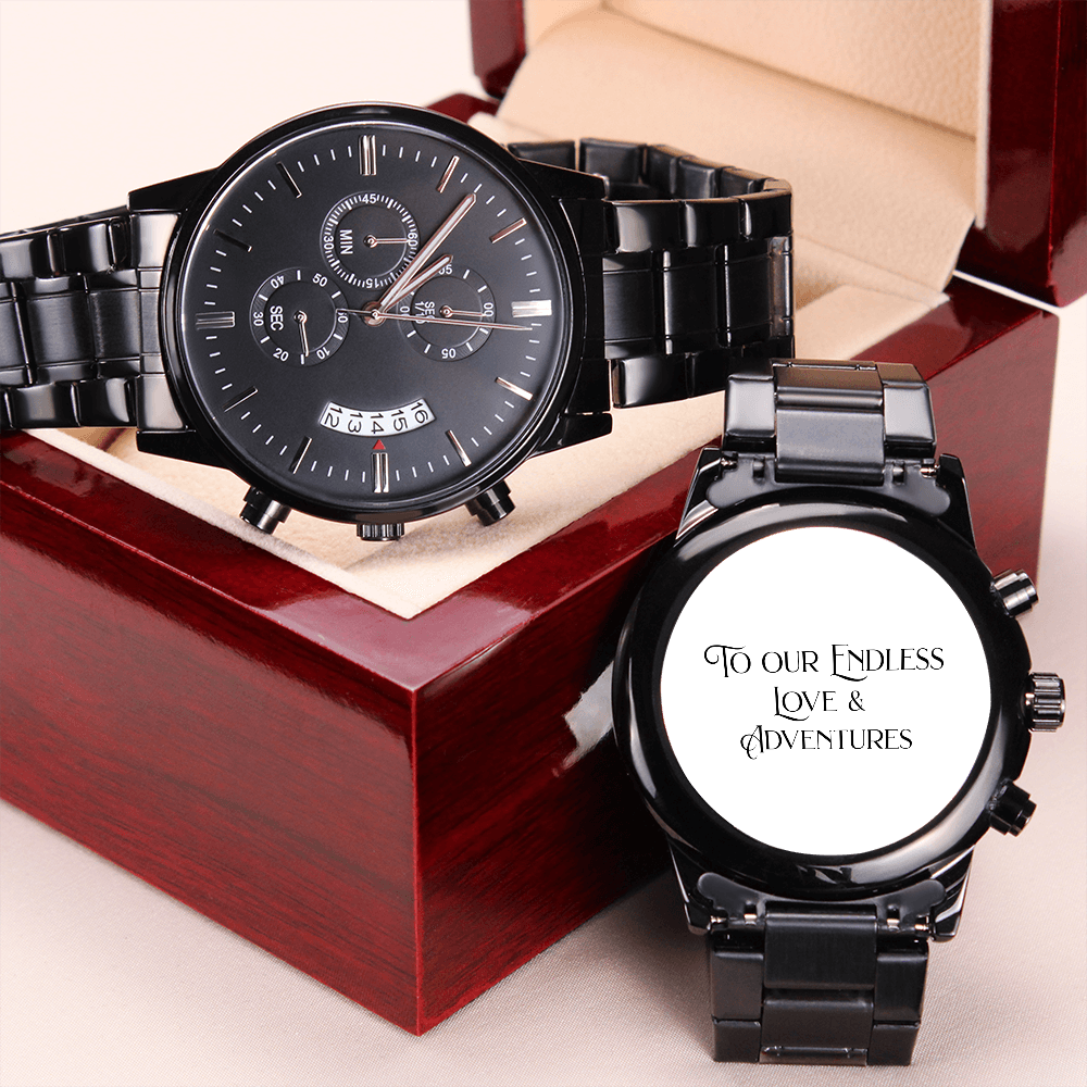 Endless Love & Adventures Engraved Chronograph Watch & Exquisite Giftbox