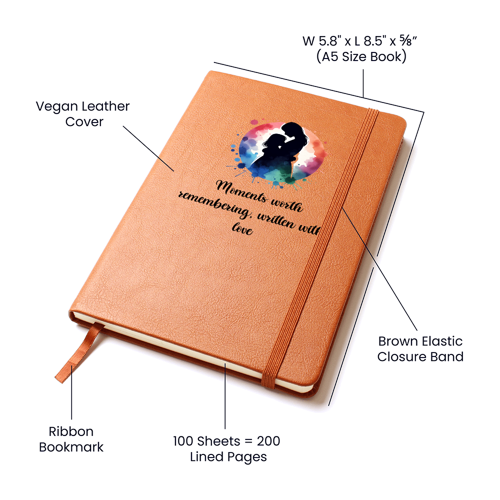 š Mother's Journal ā Vegan Leather Notebook | āMoments Worth Remembering, Written with Loveā