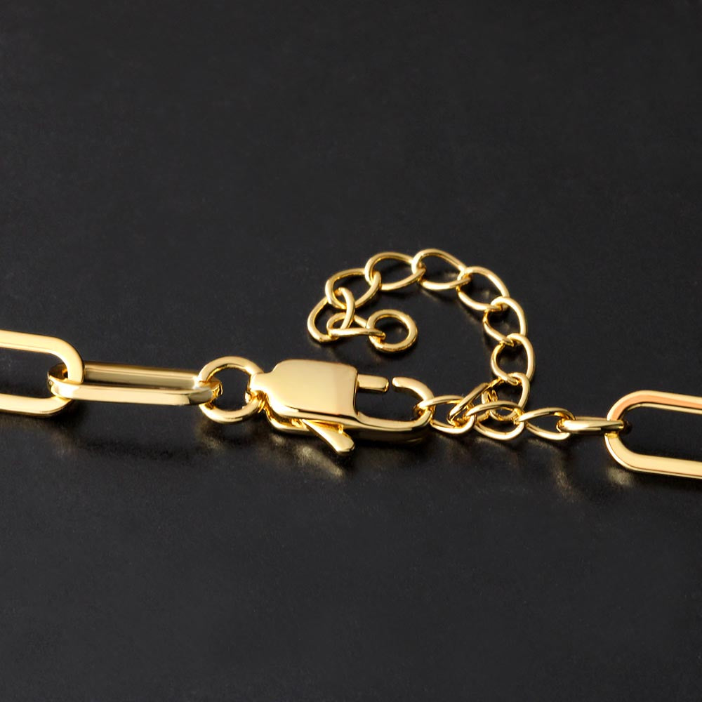 To My Beloved – Paperclip Chain Necklace in 14k Gold Finish– Elegant Gift for Partner or Spouse