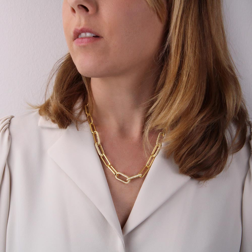 For The Boss Lady – Gold Paperclip Chain Necklace – Empowering Gift for Wife, Girlfriend, or Entrepreneur