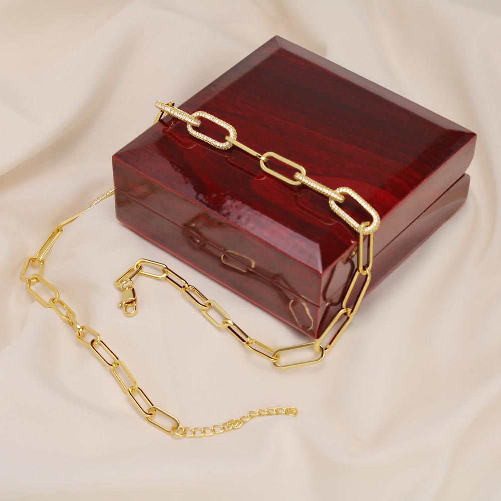 To My Beloved – Paperclip Chain Necklace in 14k Gold Finish– Elegant Gift for Partner or Spouse