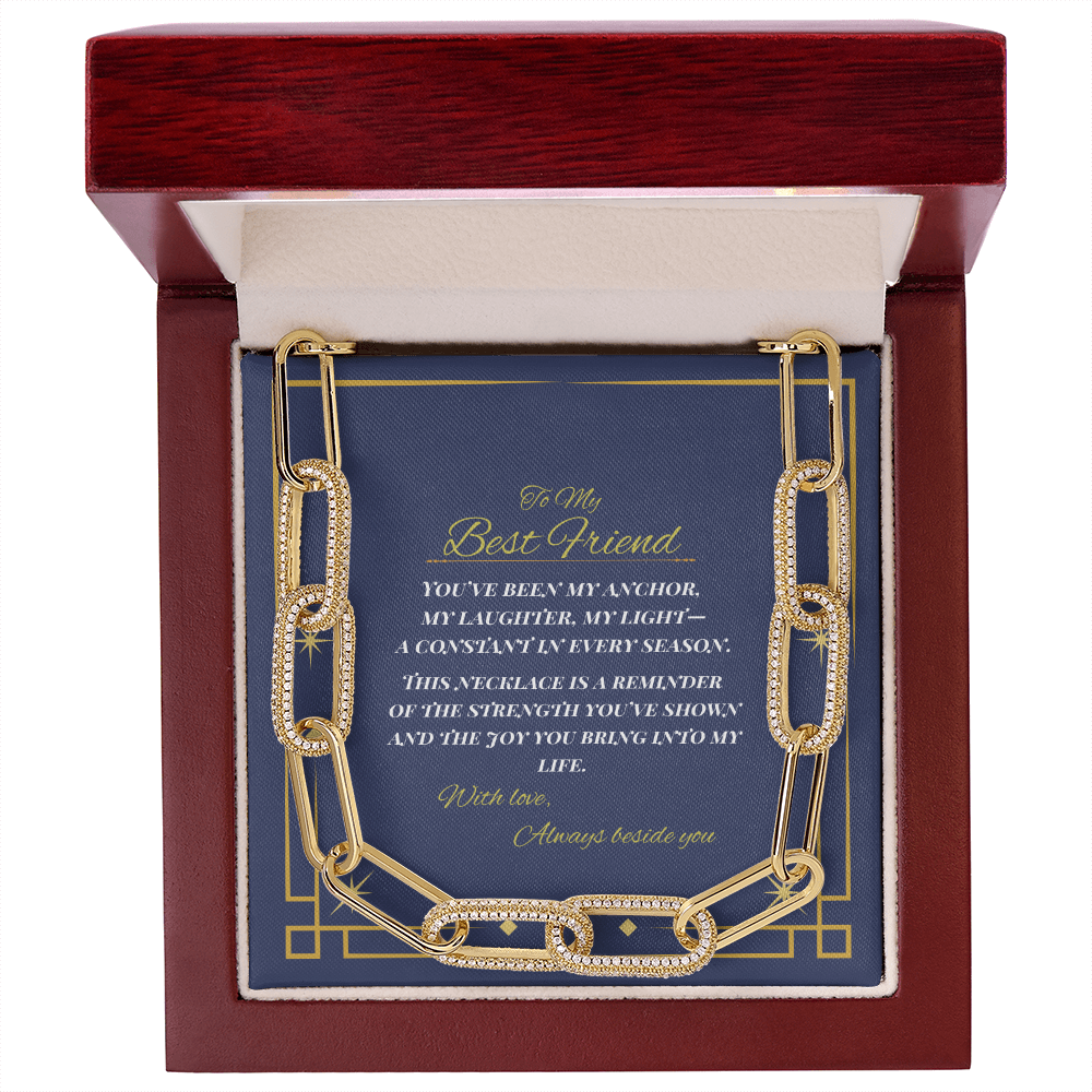To My Best Friend – Gold Paperclip Chain Necklace – Meaningful Gift of Friendship